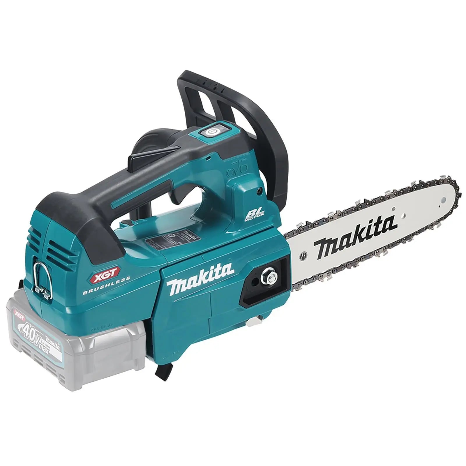 Makita Chainsaw 25cm 10" 40V XGT Brushless Cordless Top Handle Garden Tree Cutting Pruning Bare Unit Body Only UC002GZ  White Rose Tools