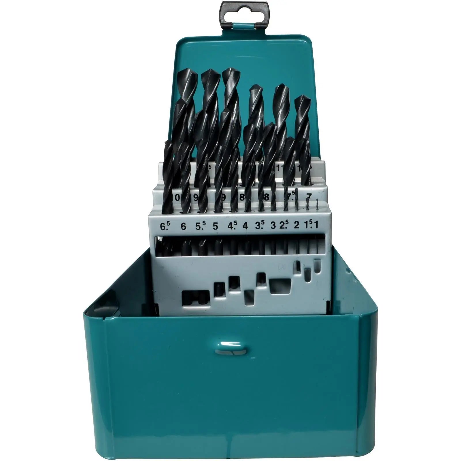 Makita Drill Bit Set HSS-R 25 Piece Roll Forged in Metal Case 1-13mm D-54097  White Rose Tools