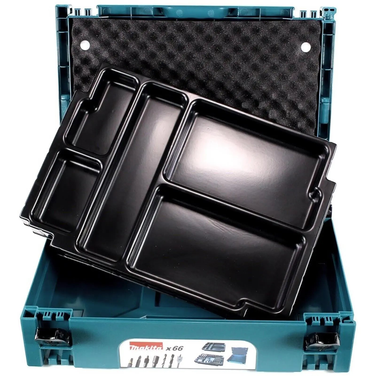 Makita Drill Screwdriver Bit Set Makpac Case Tool Box HSS Wood Phillips Pozi Slotted Torx 66pc  White Rose Tools