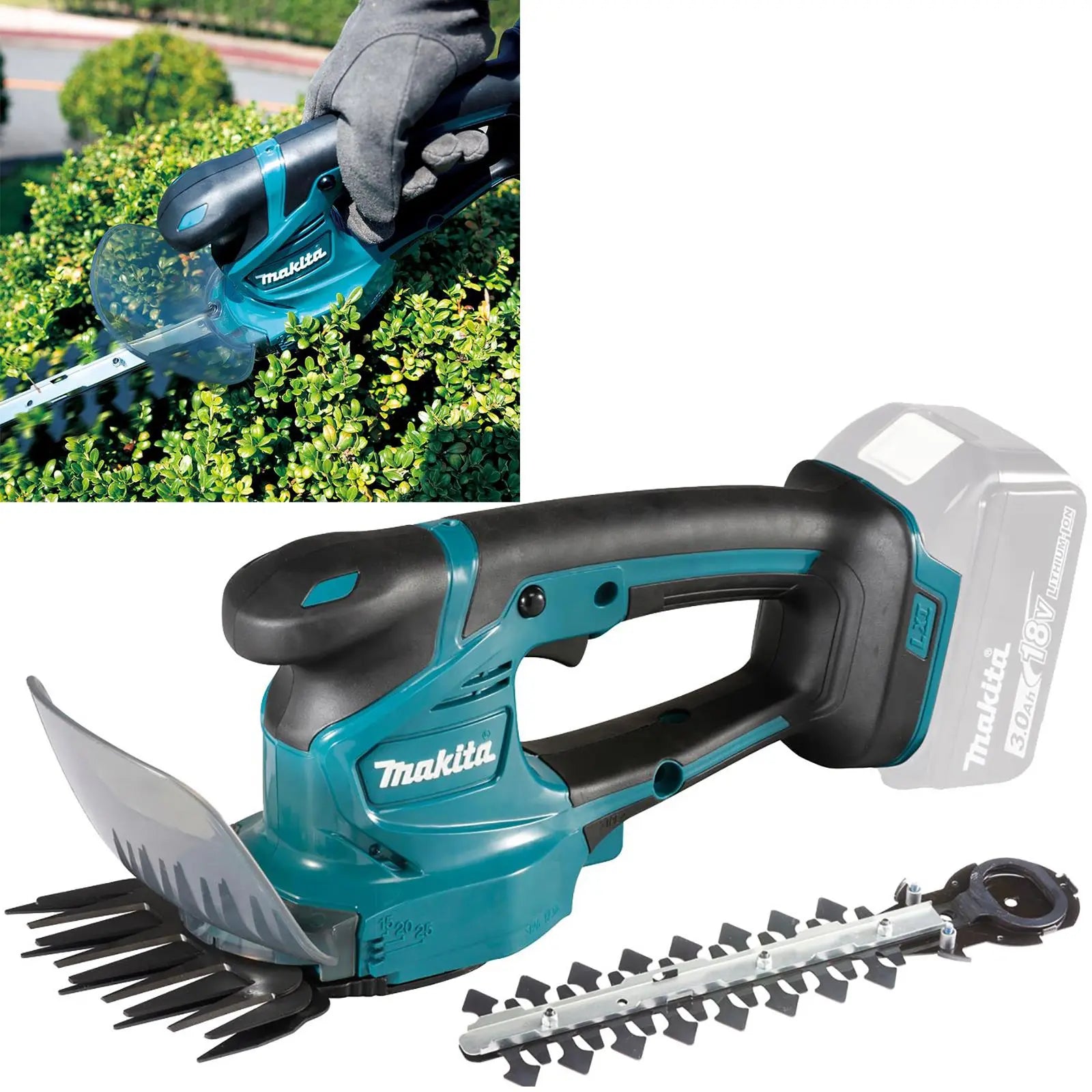 Makita Grass Shears 110mm Hedgetrimmer Blade 18V LXT Cordless Li-ion Body Only DUM111ZX  White Rose Tools