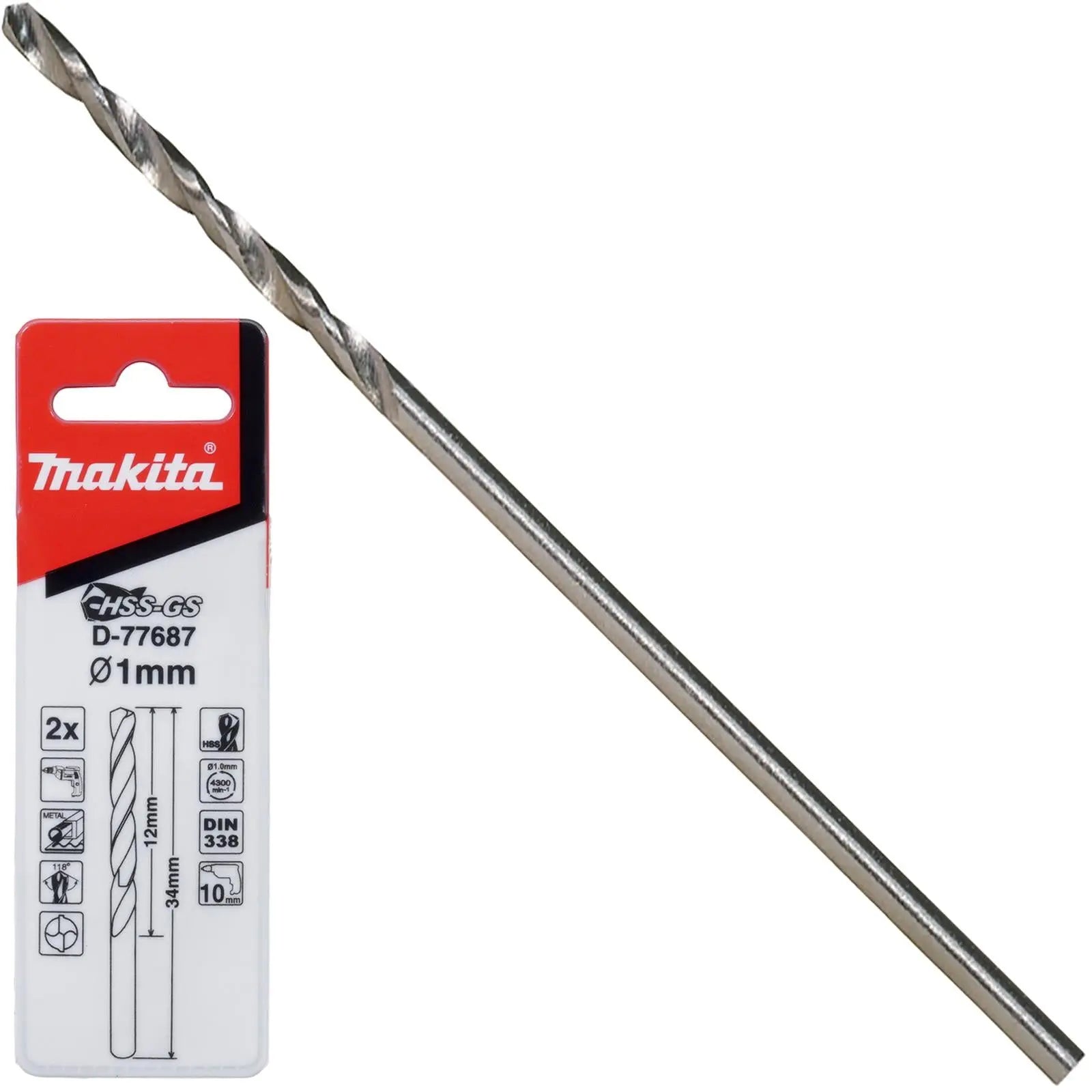 Makita HSS-GS Metal Drill Bit 135° Split Point 1.0-16.0mm Choose Size  White Rose Tools