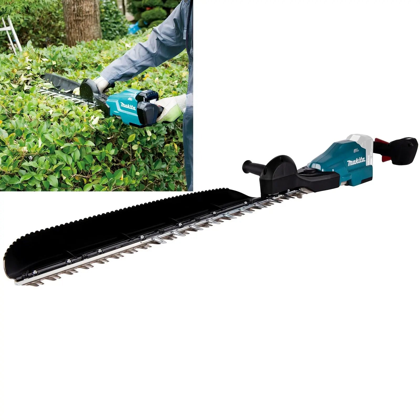 Makita Hedge Trimmer 75cm 18V LXT Li-ion Brushless Cordless Garden Bush Cutter Cutting Bare Unit Body Only DUH754SZ  White Rose Tools