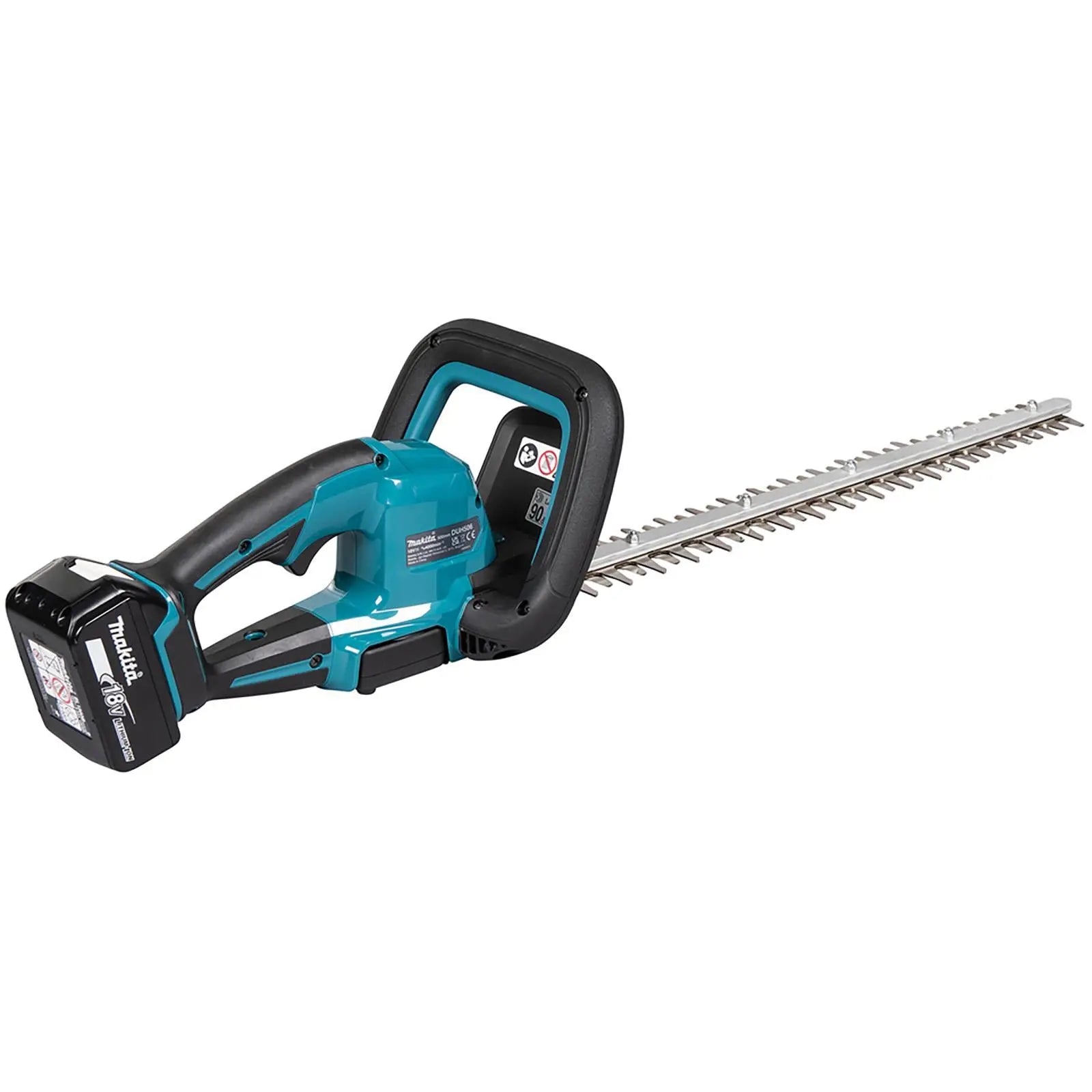 Makita Hedge Trimmer Kit 50cm 18V LXT Li-ion Brushless Cordless 5Ah Battery and Charger Garden Bush Cutter Cutting DUH506RT  White Rose Tools