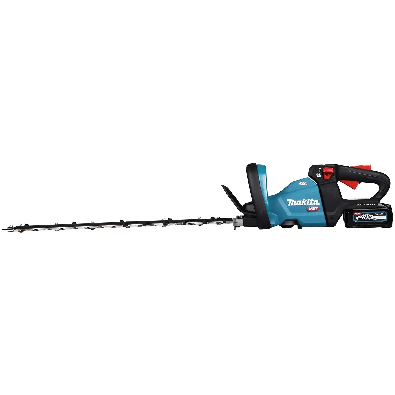 Makita Hedge Trimmer Kit 60cm 40V XGT Li-ion Brushless Cordless 2 x 2.5Ah Battery and Rapid Charger Garden Bush Cutter Cutting UH006GD201  White Rose Tools