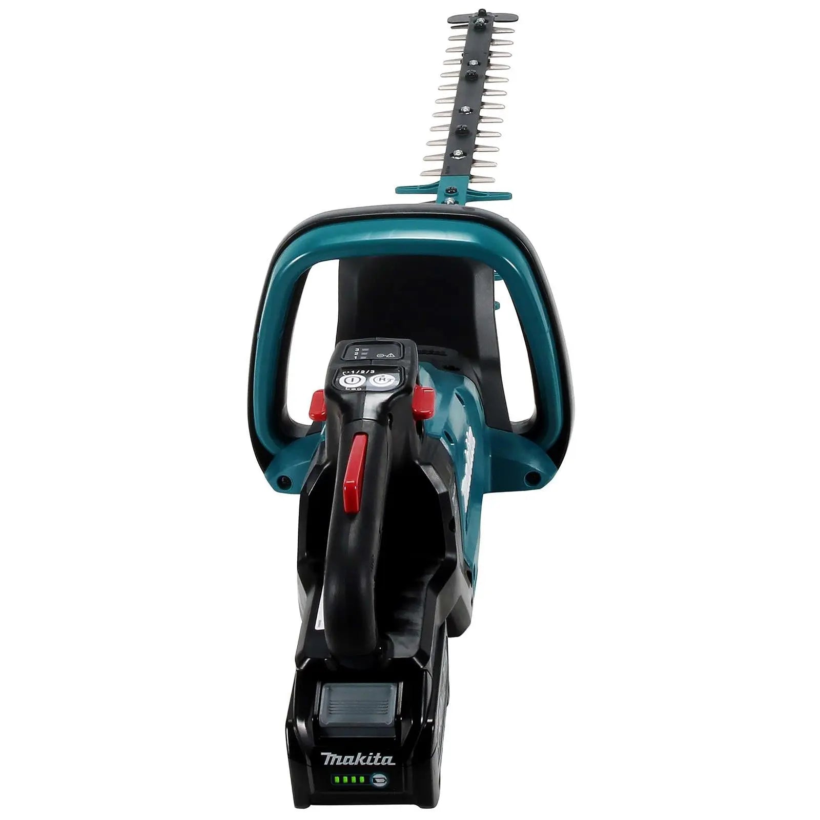 Makita Hedge Trimmer Kit 75cm 40V XGT Li-ion Brushless Cordless 2 x 2.5Ah Battery and Rapid Charger Garden Bush Cutter Cutting UH005GD201  White Rose Tools