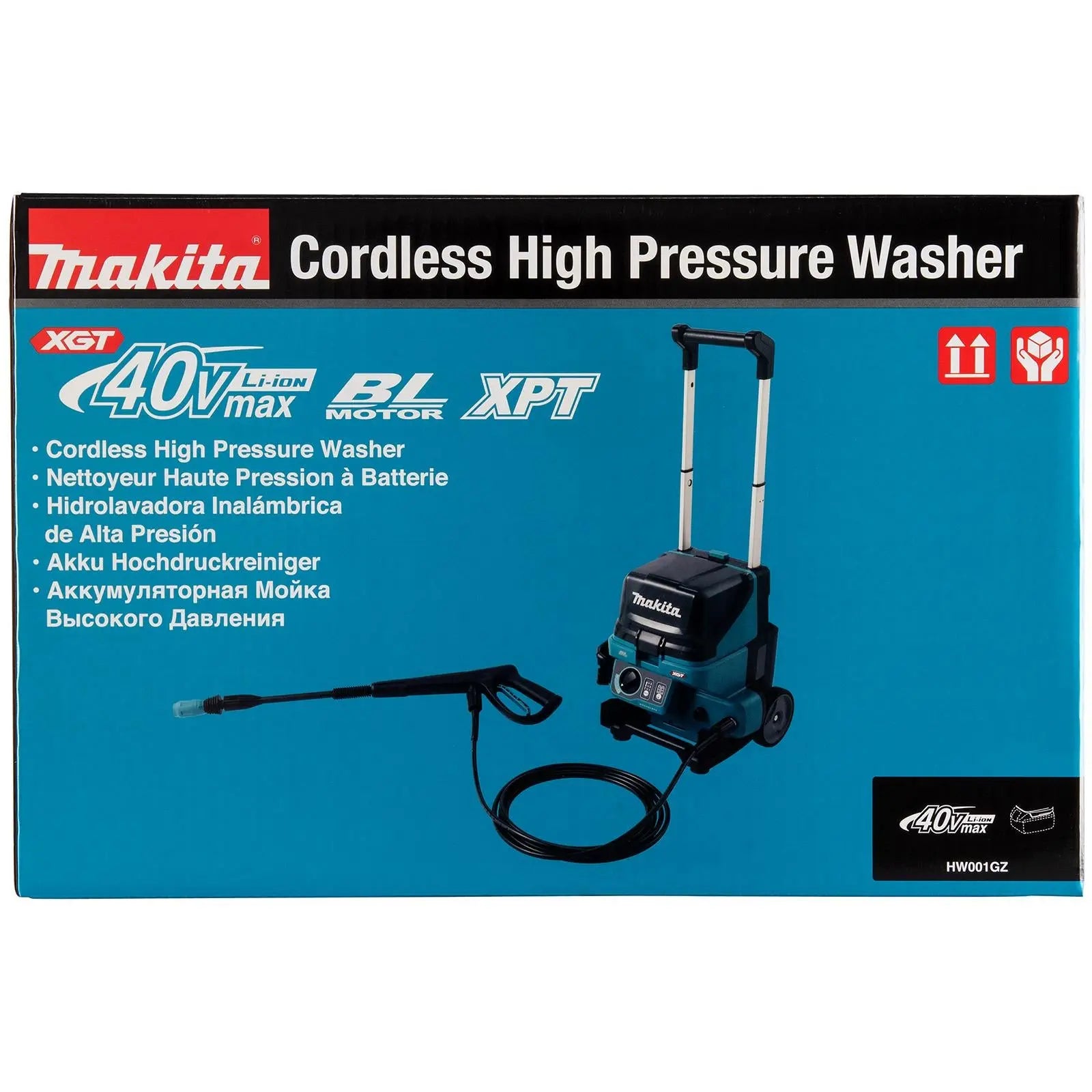 Makita High Pressure Washer 115 Bar 40V XGT Cordless Compact HW001GZ Body Only  White Rose Tools