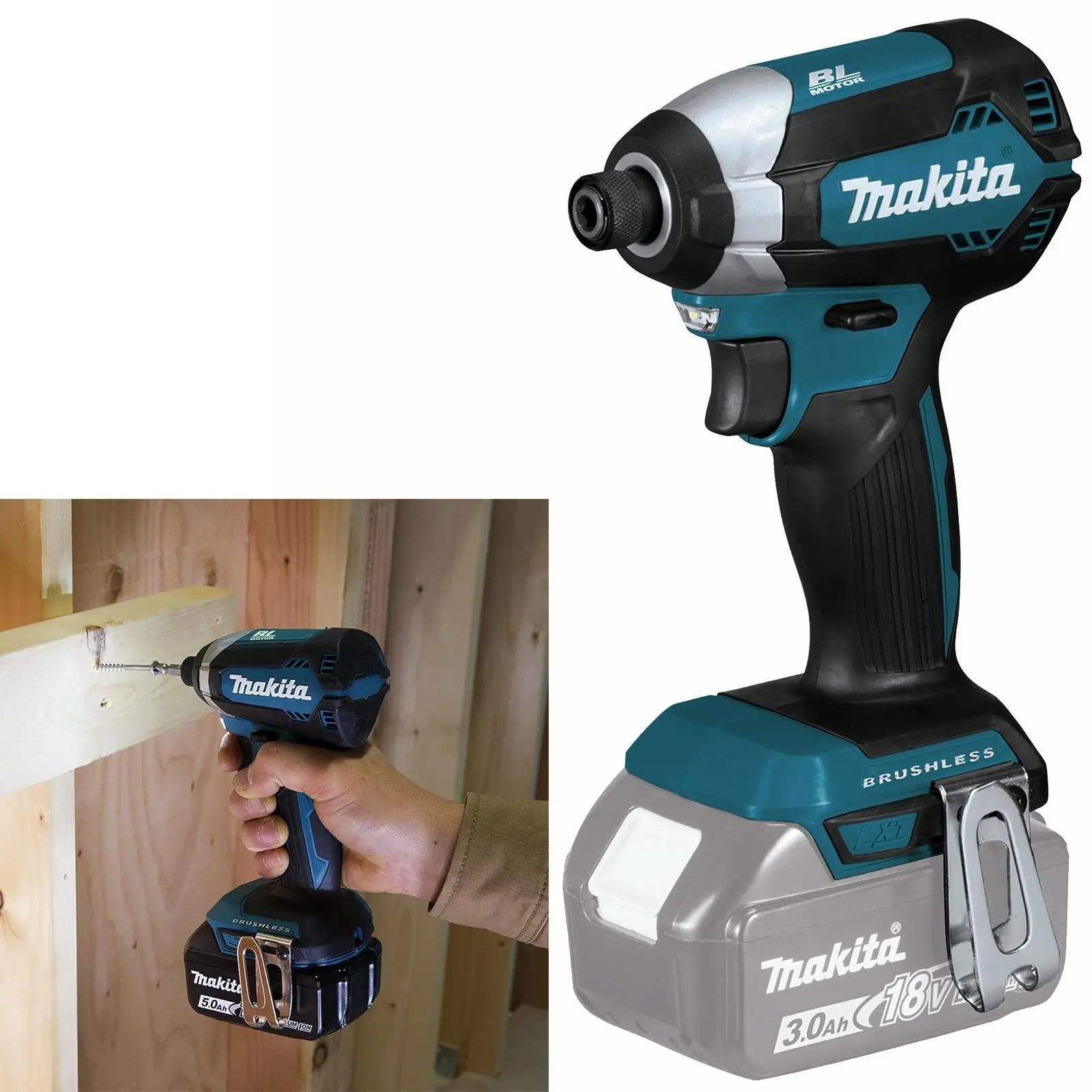 Makita Impact Driver 1/4" Hex 18V LXT Brushless Cordless 170Nm DTD153Z Body Only  White Rose Tools