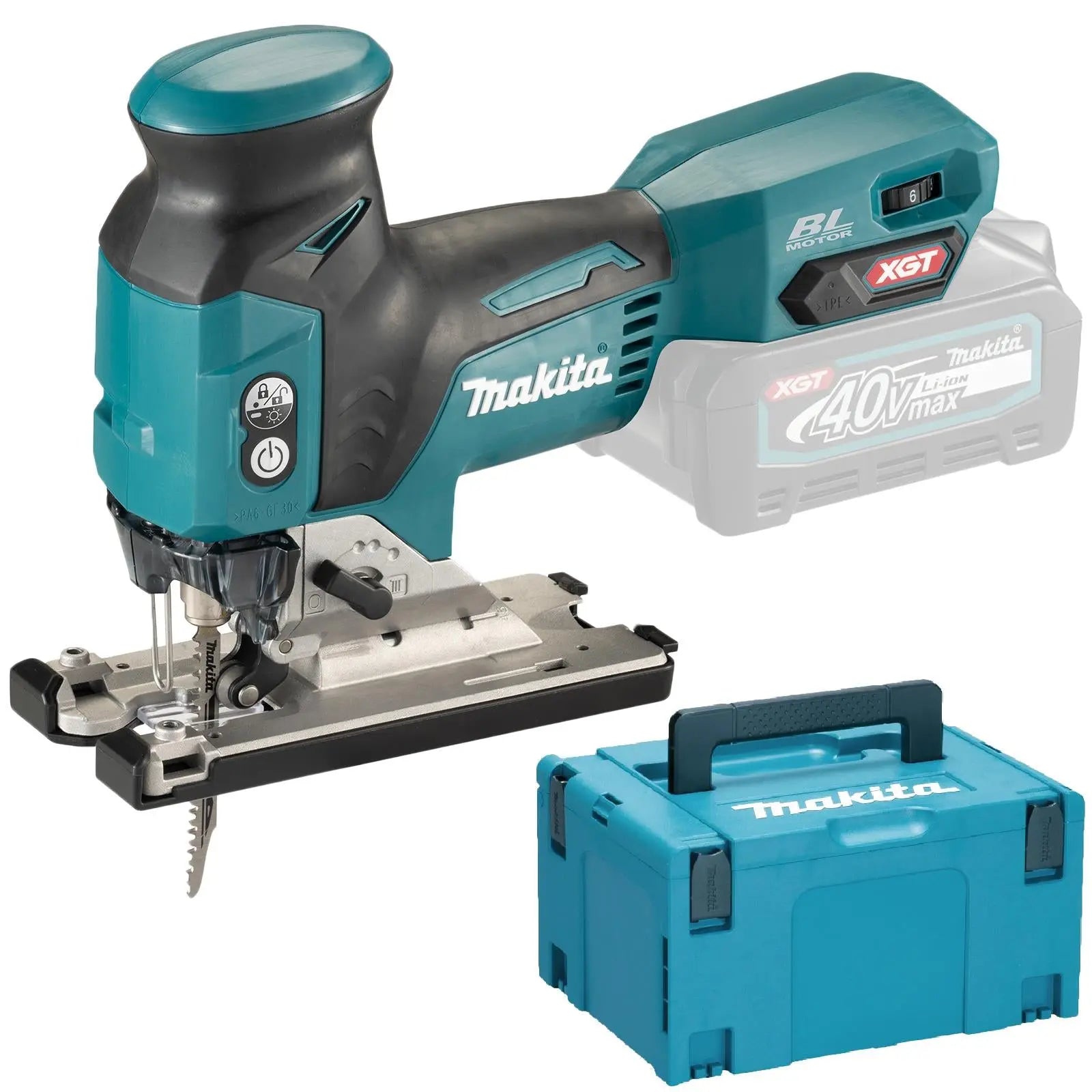 Makita Jigsaw XGT 40V Max Li-ion Cordless in Makpac Type 3 Case JV001GZ01 Body Only  White Rose Tools