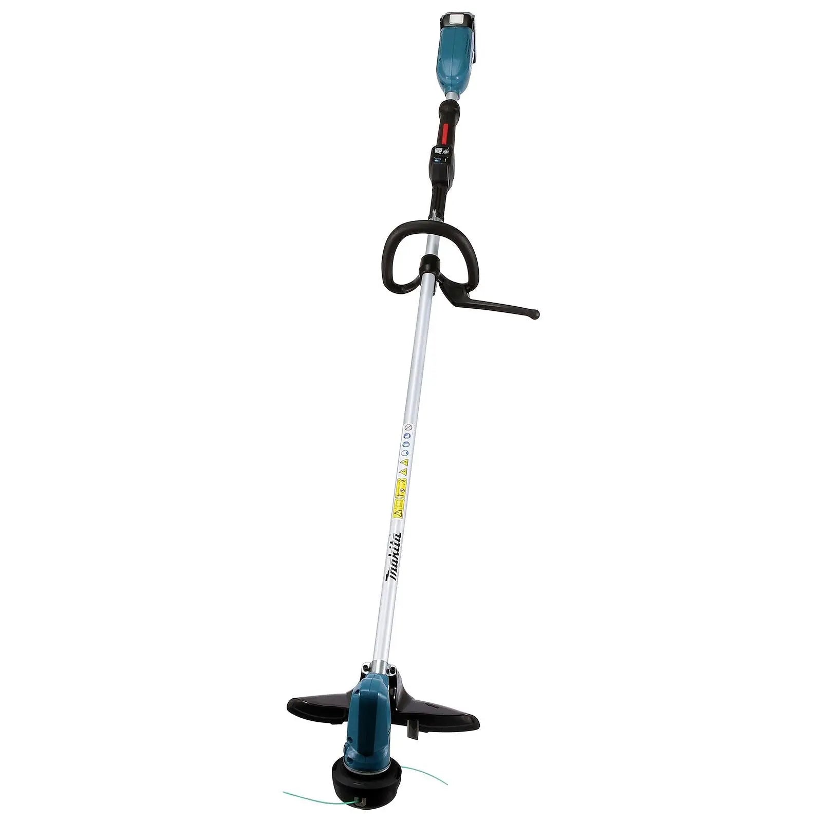 Makita Line Trimmer Strimmer Kit 18V LXT Brushless Cordless Garden Lawn Strimming 5Ah Battery and Charger DUR190LRT8  White Rose Tools