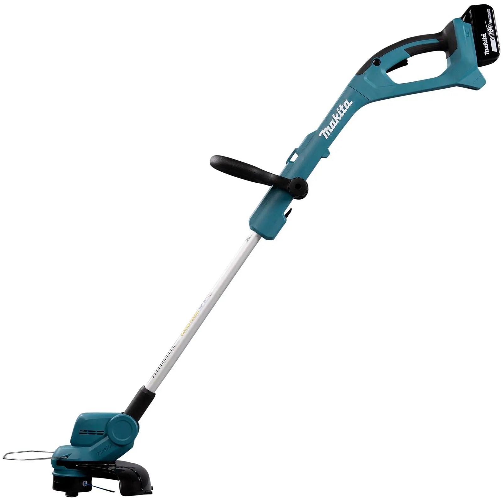 Makita Line Trimmer Strimmer Kit 18V LXT Telescopic Shaft Cordless Garden Lawn Strimming 5Ah Battery and Charger DUR193RT  White Rose Tools