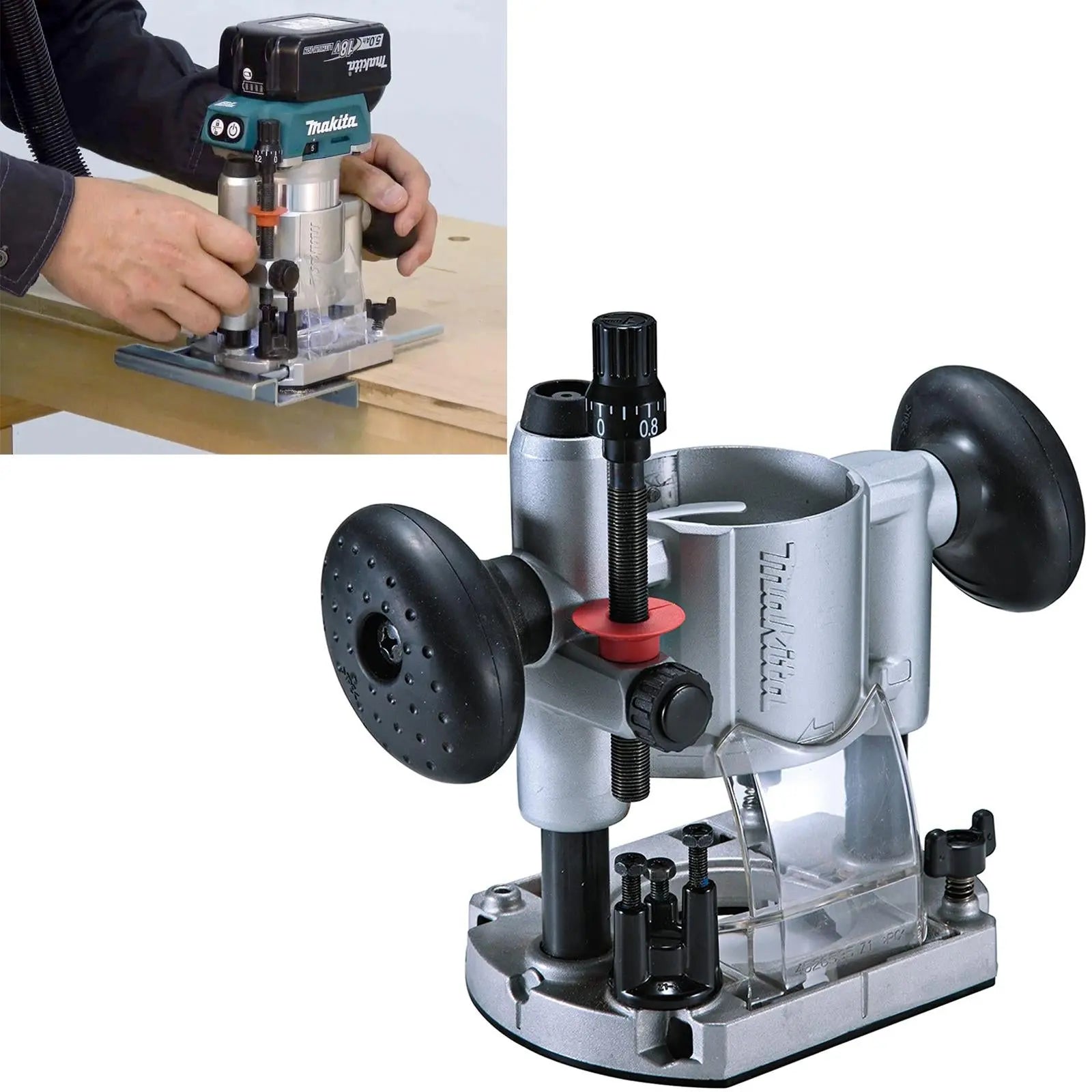 Makita Plunge Base Set Router Trimmer Cutter Depth Adjustment RT0700 DRT50  White Rose Tools