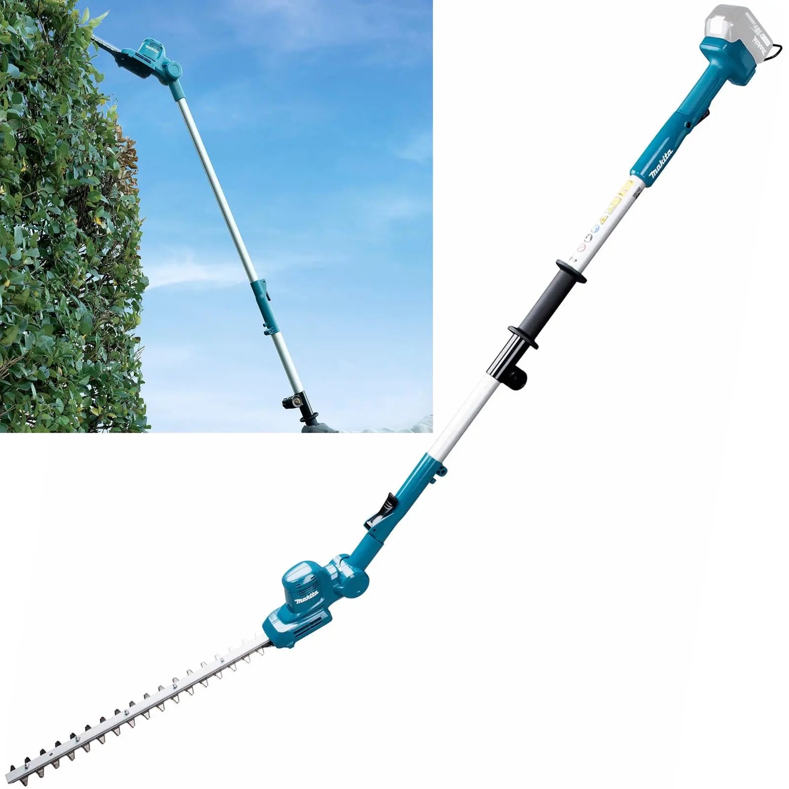 Makita Pole Hedge Trimmer 46cm 18V LXT Li-ion Brushless Cordless Telescopic Garden Bush Cutter Cutting Bare Unit Body Only DUN461WZ  White Rose Tools