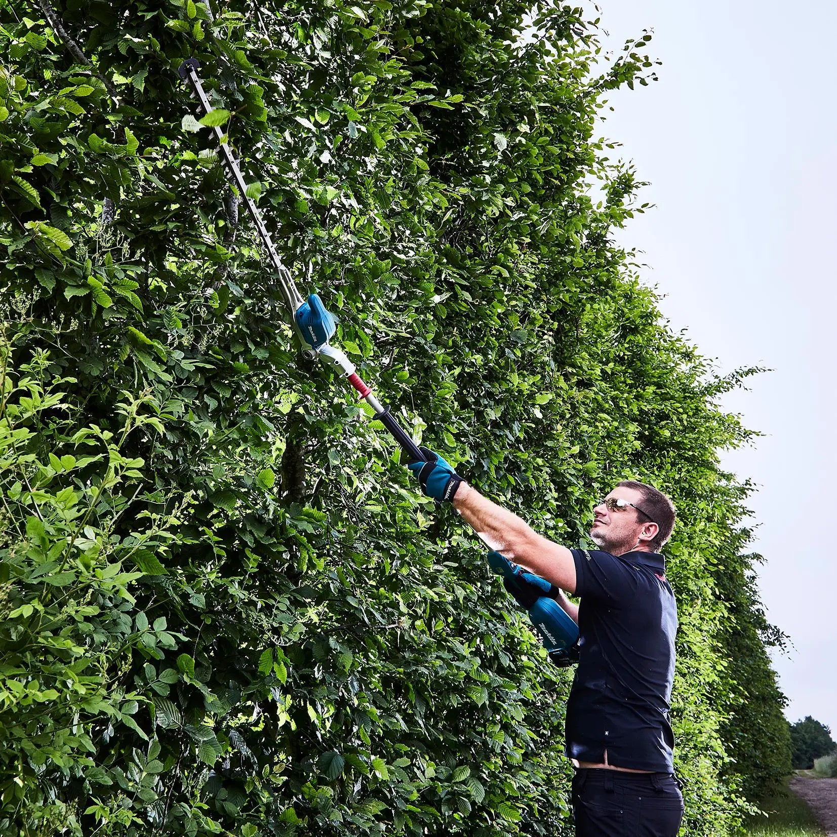 Makita Pole Hedge Trimmer 50cm 18V LXT Li-ion Brushless Cordless Garden Bush Cutter Cutting Bare Unit Body Only DUN500WZ  White Rose Tools