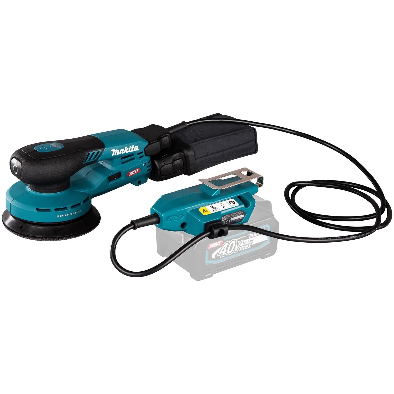 Makita Random Orbital Sander 125mm Lightweight 5mm Orbit Diameter XGT 40V Max Brushless Body Only BO001CGZ  White Rose Tools