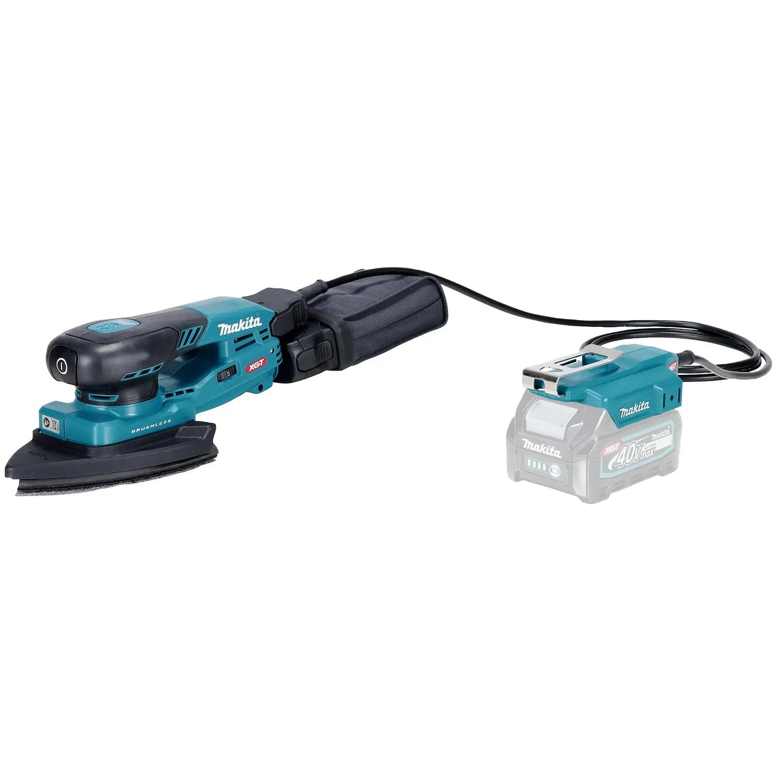 Makita Random Orbital Sander Triangular 100 x 150mm Lightweight 3mm Orbit Diameter XGT 40V Max Brushless Body Only BO006CGZ  White Rose Tools