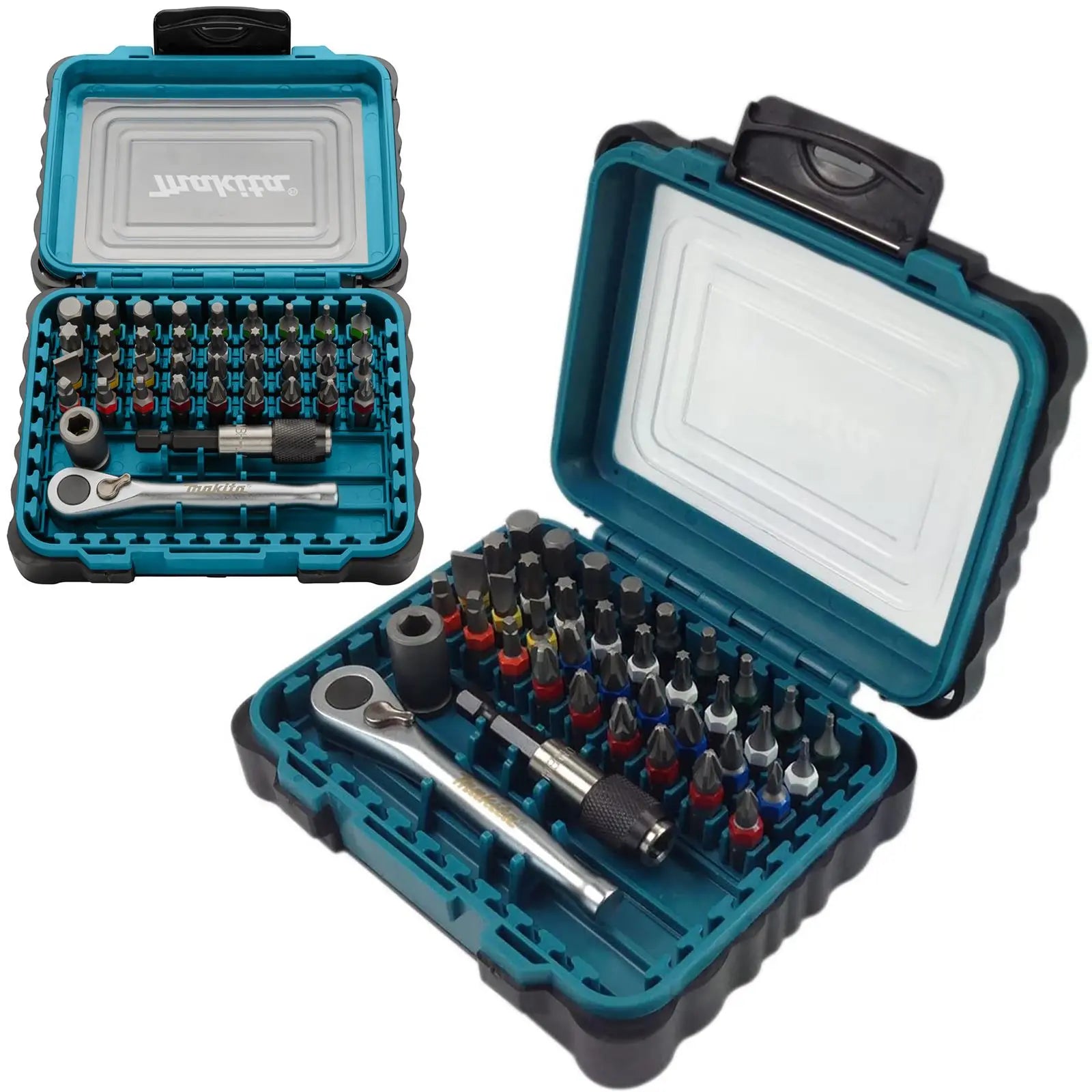 Makita Ratchet Screwdriver Bit Set Phillips Pozi Slotted Torx Hex Reverse 39pc  White Rose Tools
