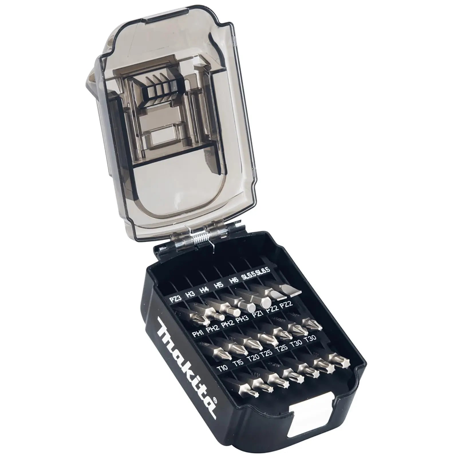 Makita Screwdriver Bit Set in Battery Case 21 Pieces Hex Phillips Pozi Slotted Torx  White Rose Tools