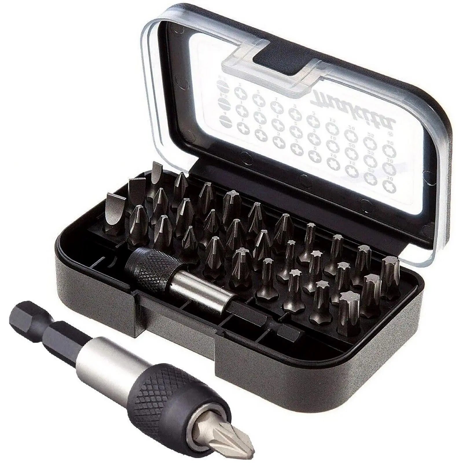 Makita Screwdriver Bit Set with Bit Holder in Case 31 Piece D-30667  White Rose Tools