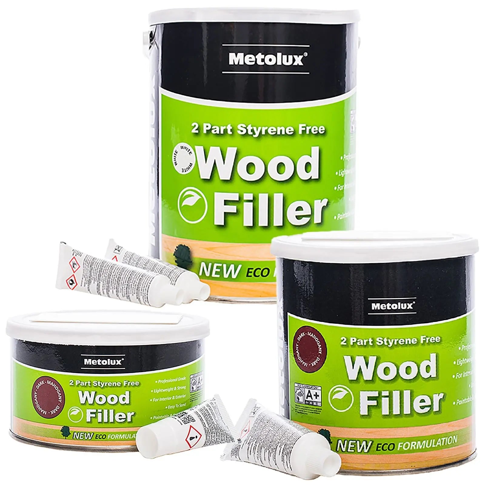 Metolux Wood Filler 2 Part Styrene Free High Strength Professional Grade 