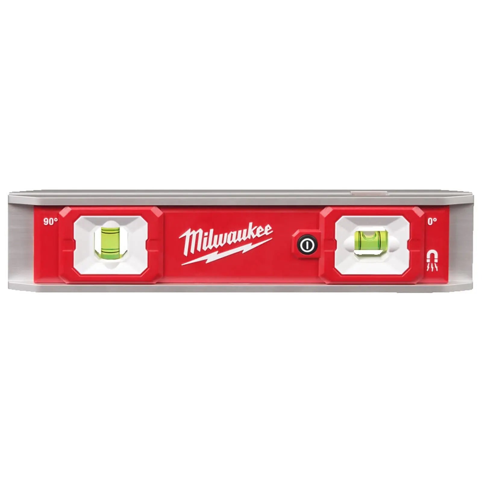 Milwaukee 23cm LED Torpedo Spirit Level Magnetic Hi-Vis Vials Slim Aluminium Frame Measuring  White Rose Tools