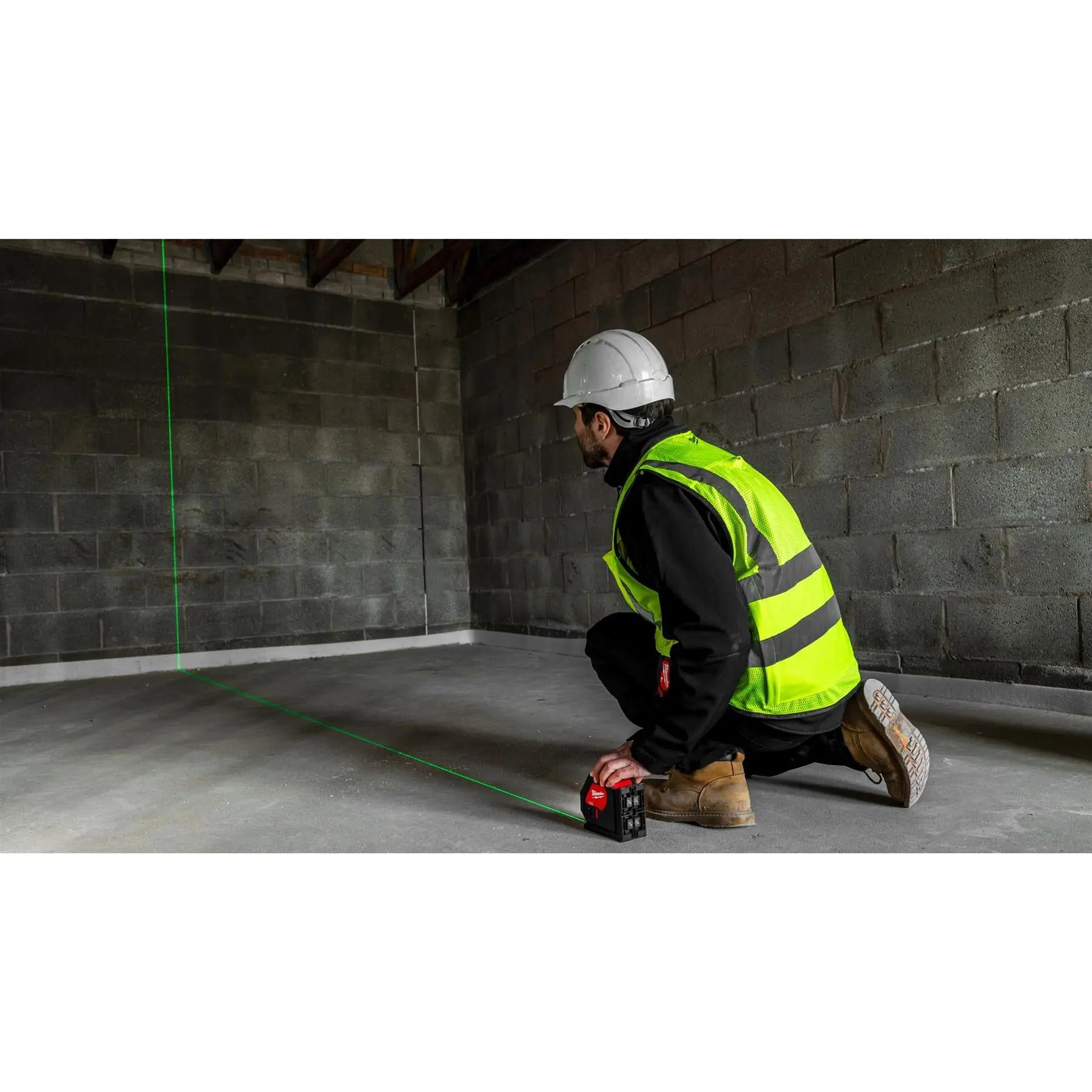 Milwaukee Alkaline Green Cross Line Laser Level CLL-C  White Rose Tools