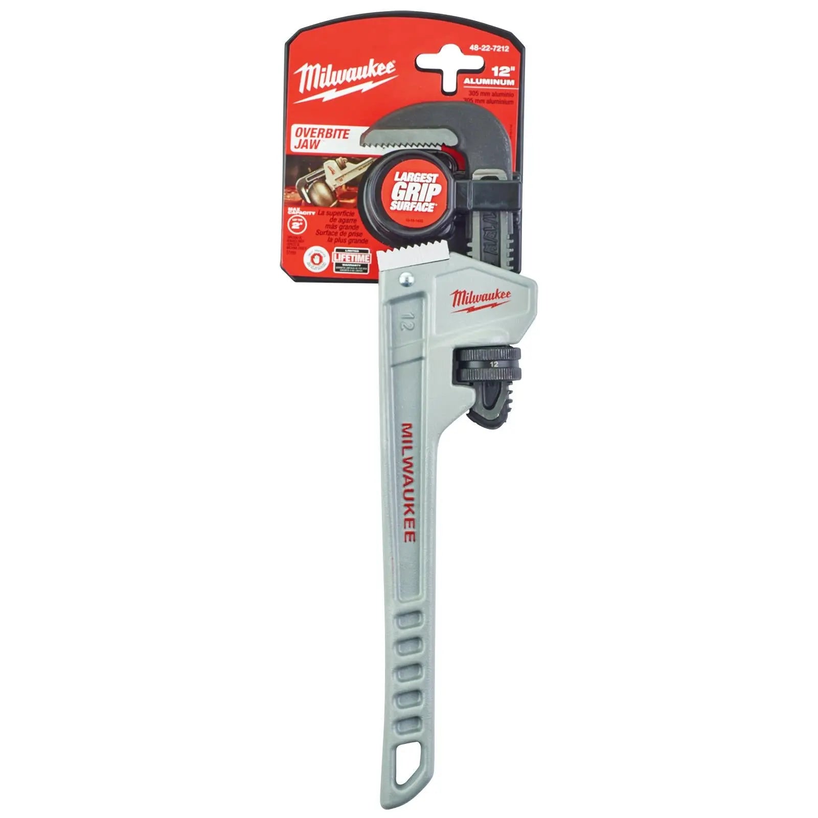 Milwaukee Aluminium Pipe Wrench 300mm 12in Jaw Capacity 51mm 