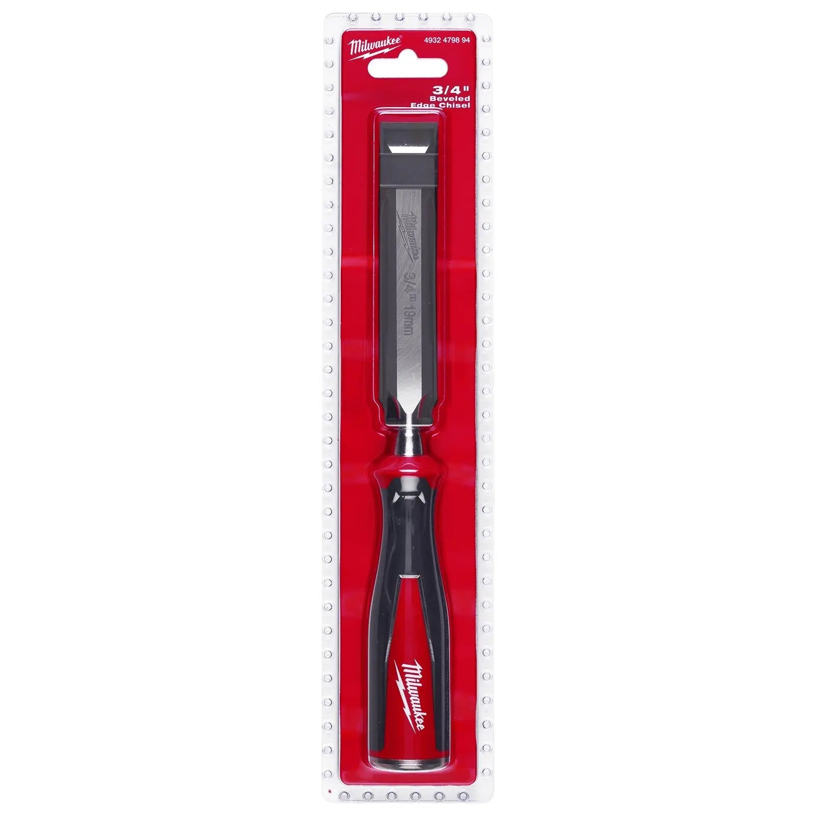 Milwaukee Beveled Edge Wood Chisel 19mm 3/4" All Metal Core with Striking Cap  White Rose Tools