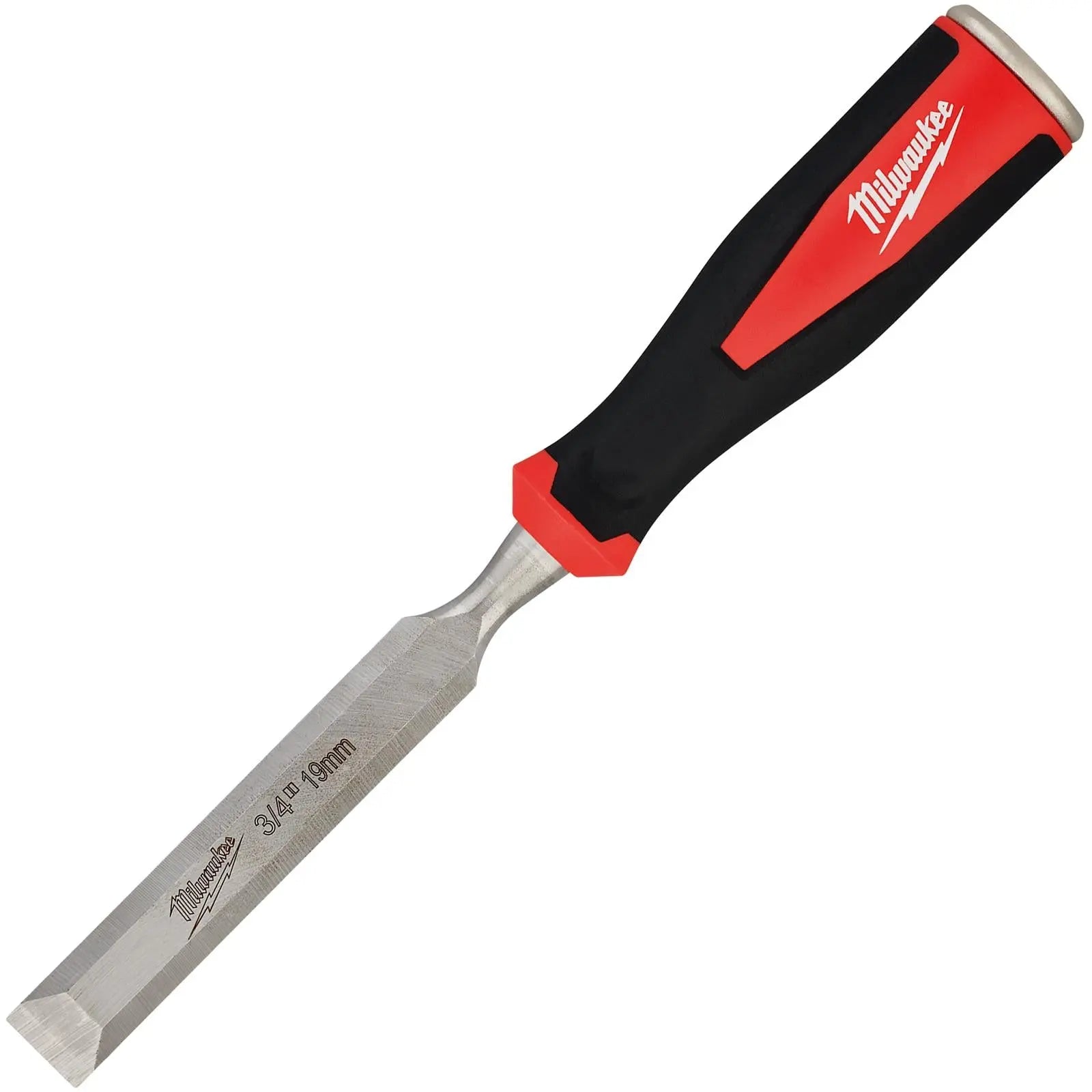 Milwaukee Beveled Edge Wood Chisel 19mm 3/4" All Metal Core with Striking Cap  White Rose Tools