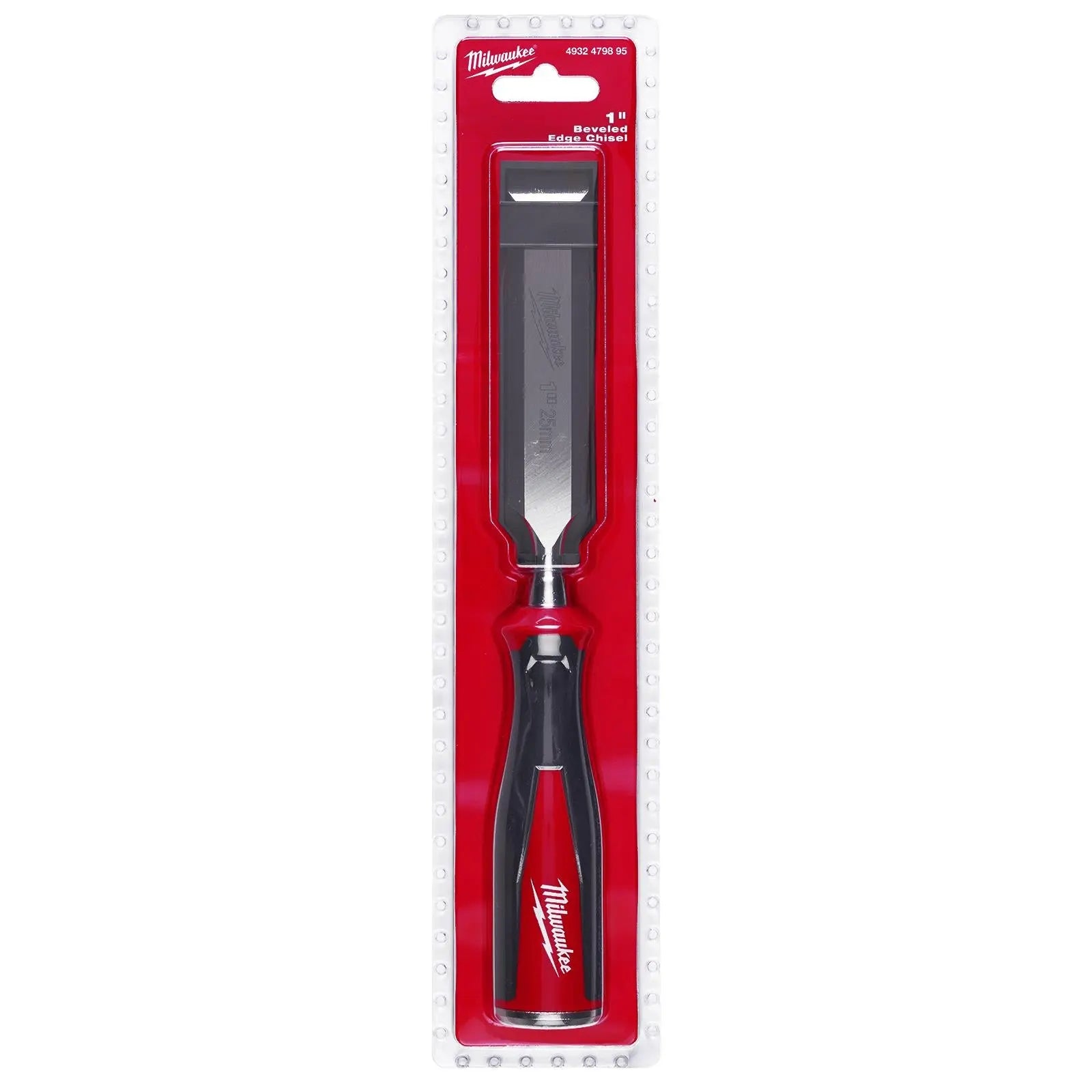 Milwaukee Beveled Edge Wood Chisel 25mm 1" All Metal Core with Striking Cap  White Rose Tools