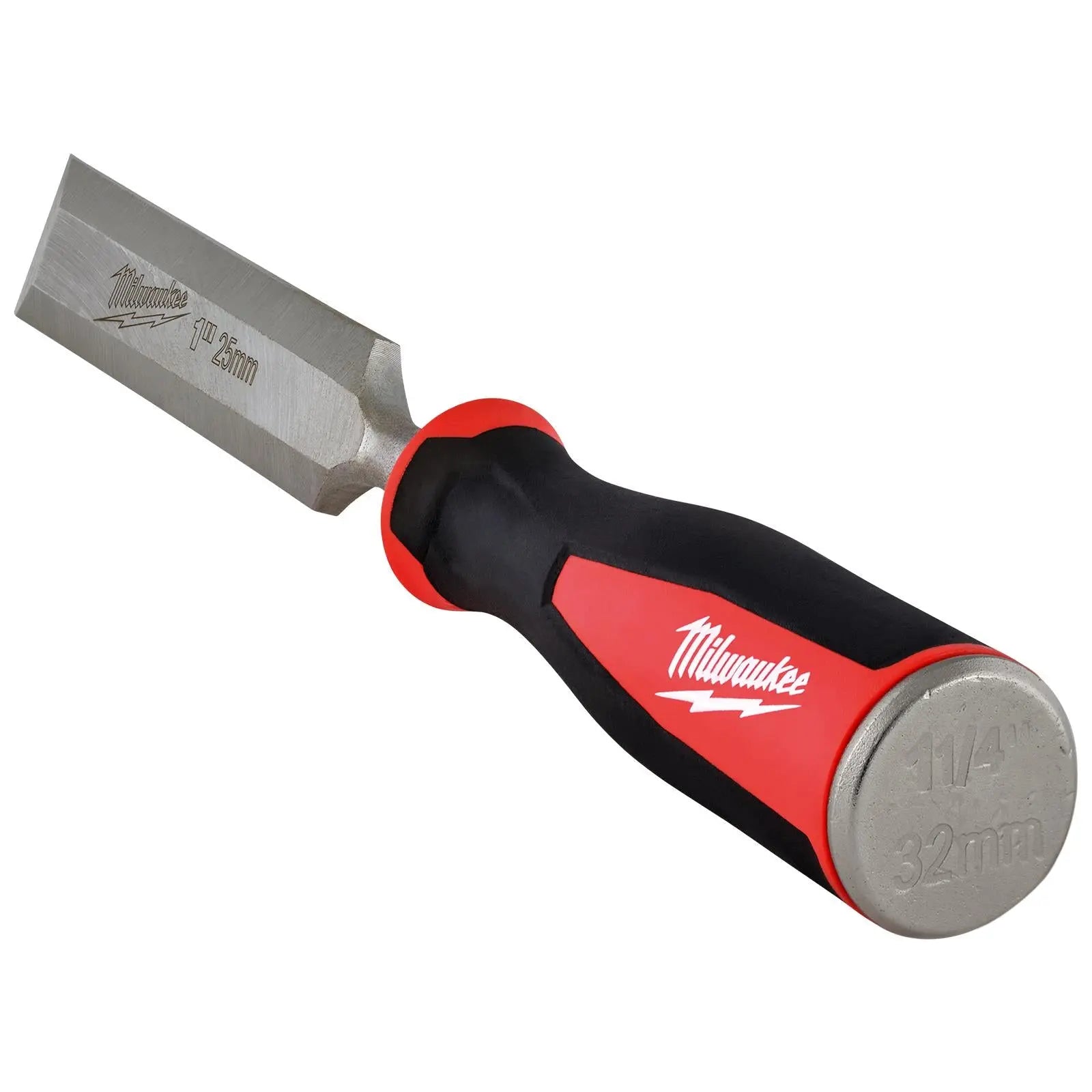 Milwaukee Beveled Edge Wood Chisel 25mm 1" All Metal Core with Striking Cap  White Rose Tools