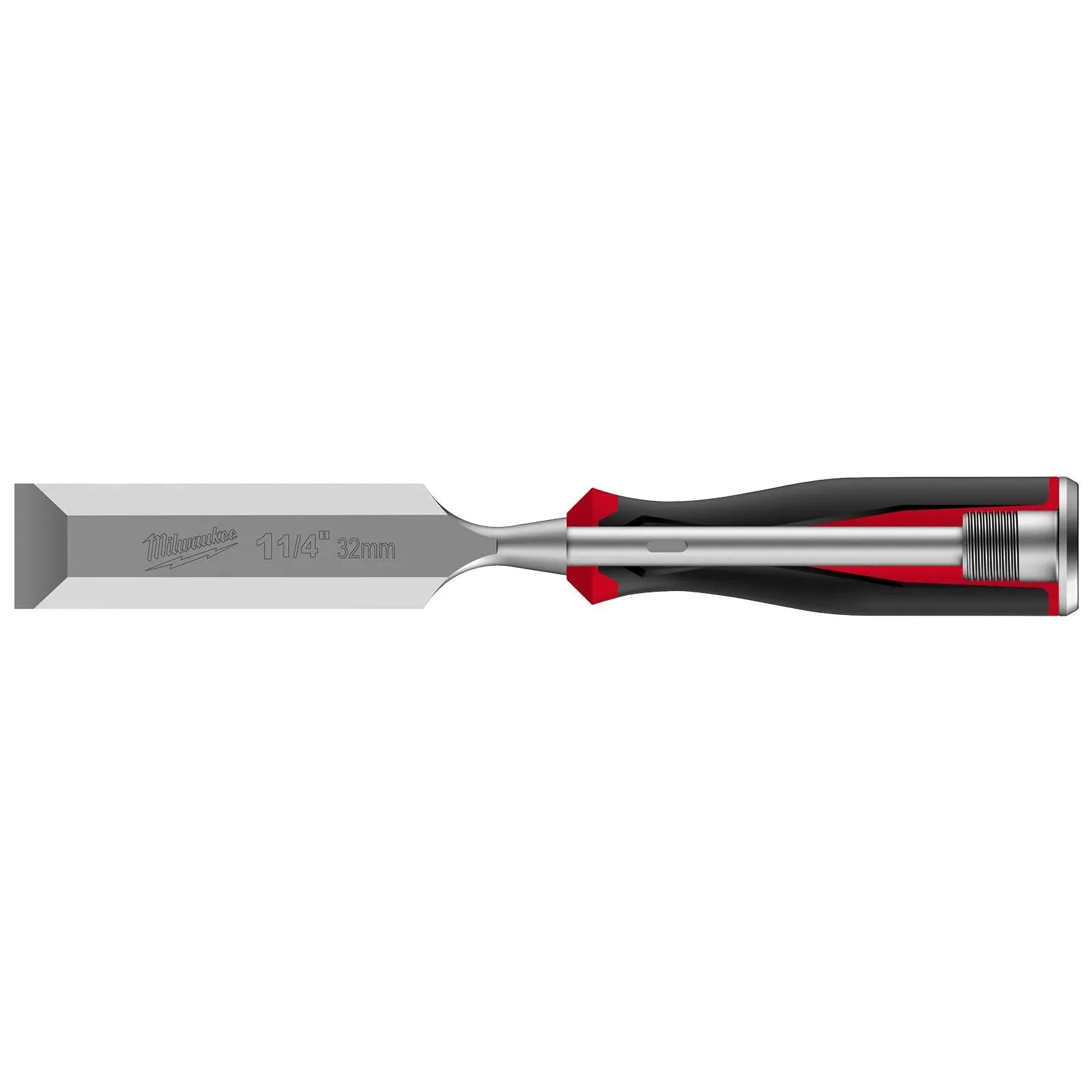 Milwaukee Beveled Edge Wood Chisel 32mm 1-1/4" All Metal Core with Striking Cap  White Rose Tools