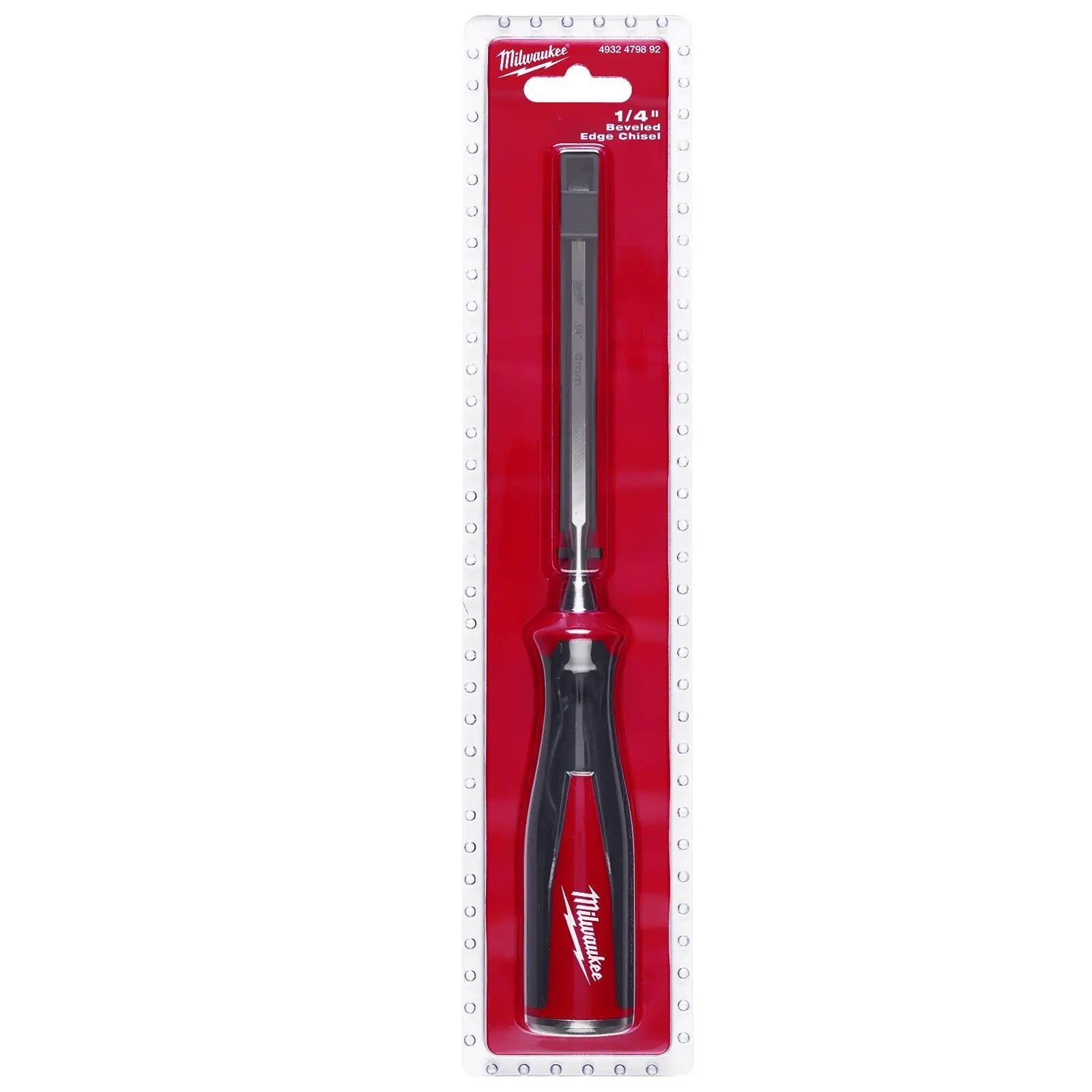 Milwaukee Beveled Edge Wood Chisel 6mm 1/4" All Metal Core with Striking Cap  White Rose Tools