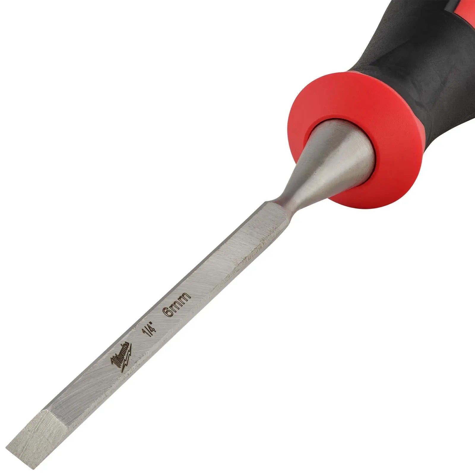 Milwaukee Beveled Edge Wood Chisel 6mm 1/4" All Metal Core with Striking Cap  White Rose Tools