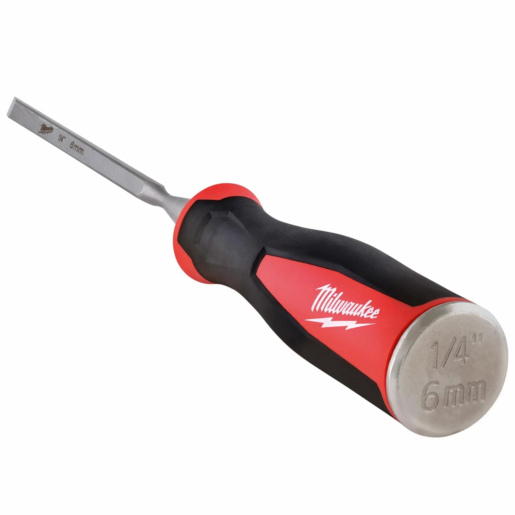 Milwaukee Beveled Edge Wood Chisel 6mm 1/4" All Metal Core with Striking Cap  White Rose Tools