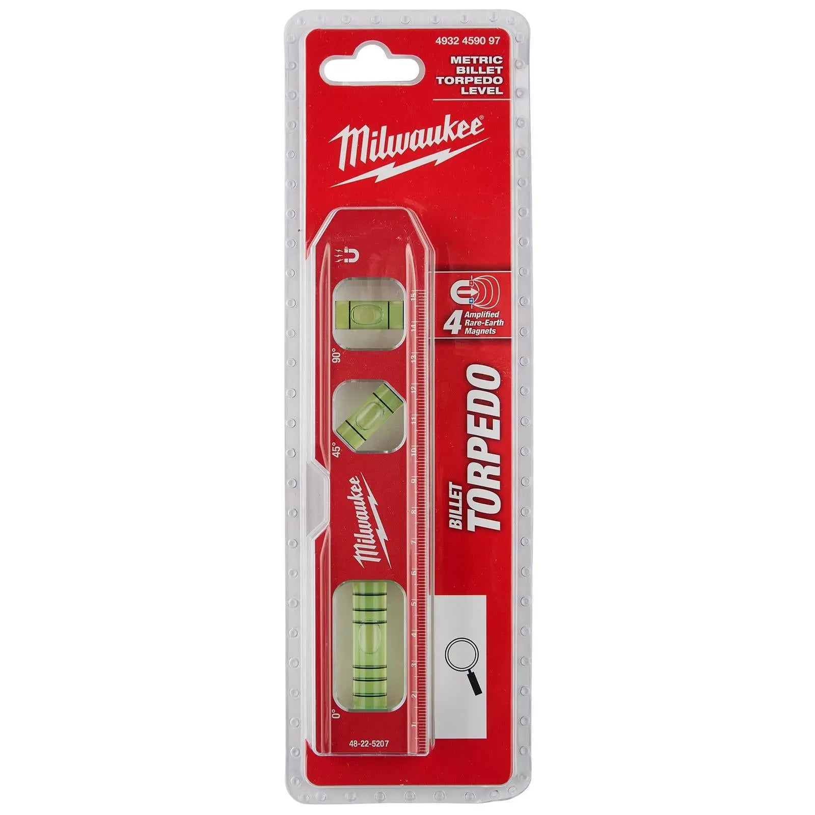 Milwaukee Billet Torpedo Spirit Level 17cm Magnetic 