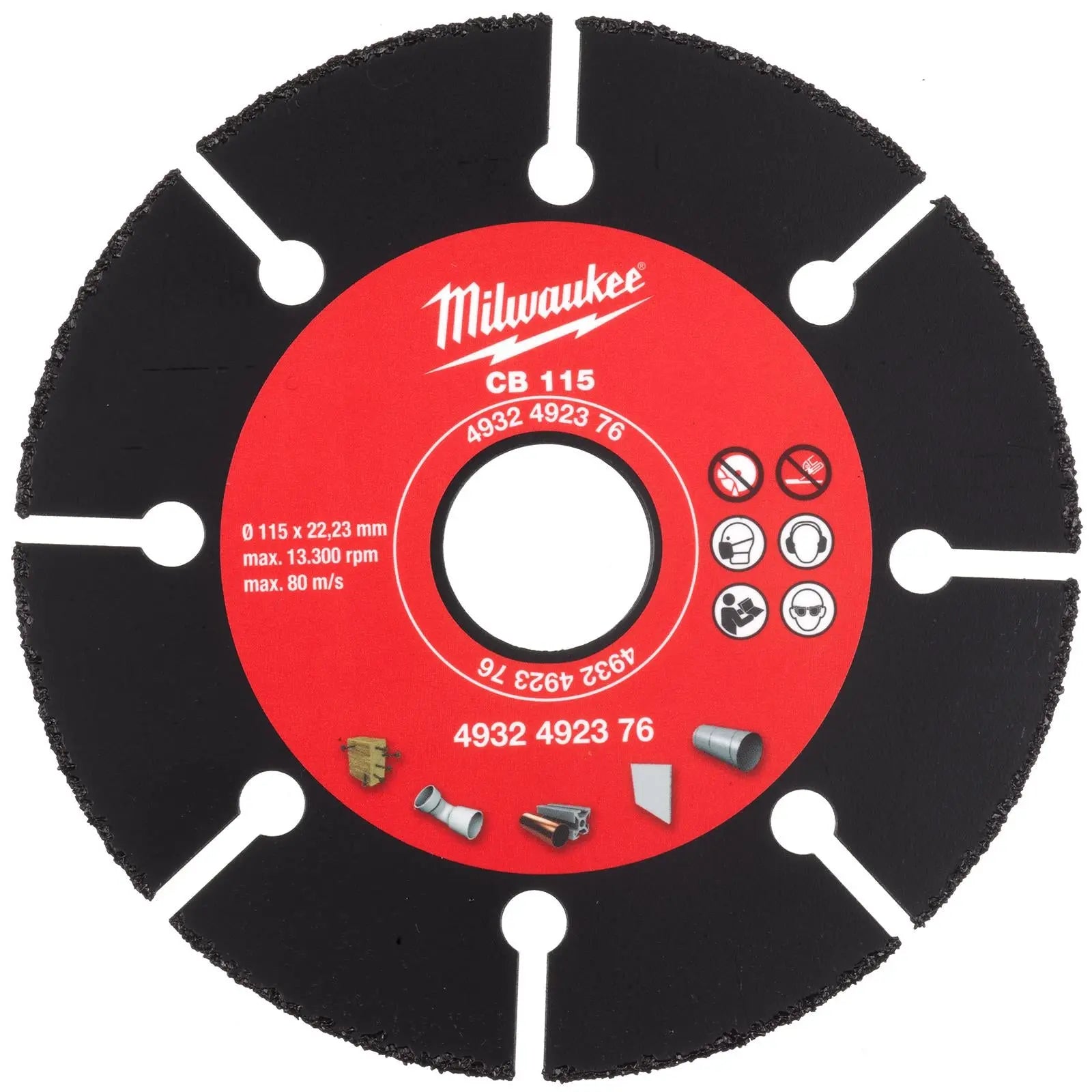 Milwaukee Carbide Cutting Blade Slitting Disc 115mm x 22.23mm x 1mm  White Rose Tools