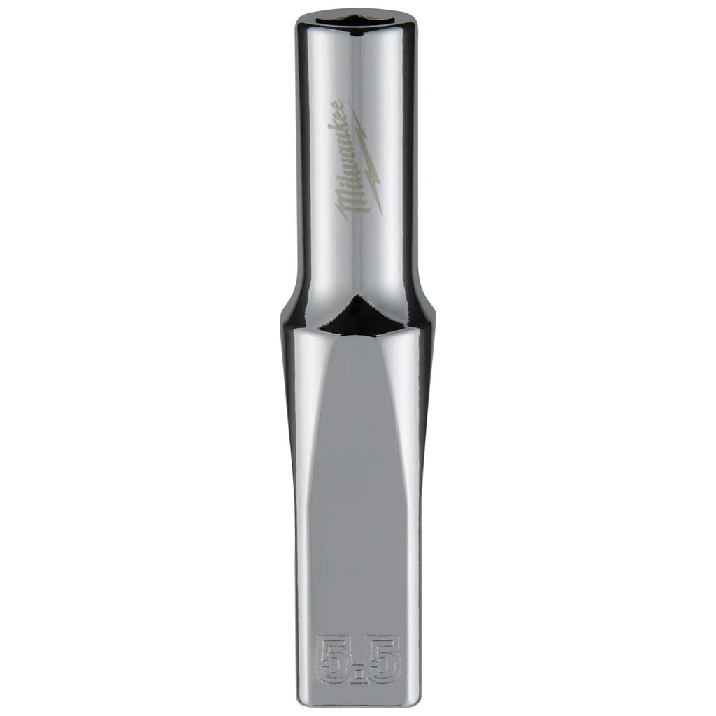 Milwaukee Chrome Socket 1/4" Drive Four Flat Sides Metric Deep 4-15mm Individual  White Rose Tools