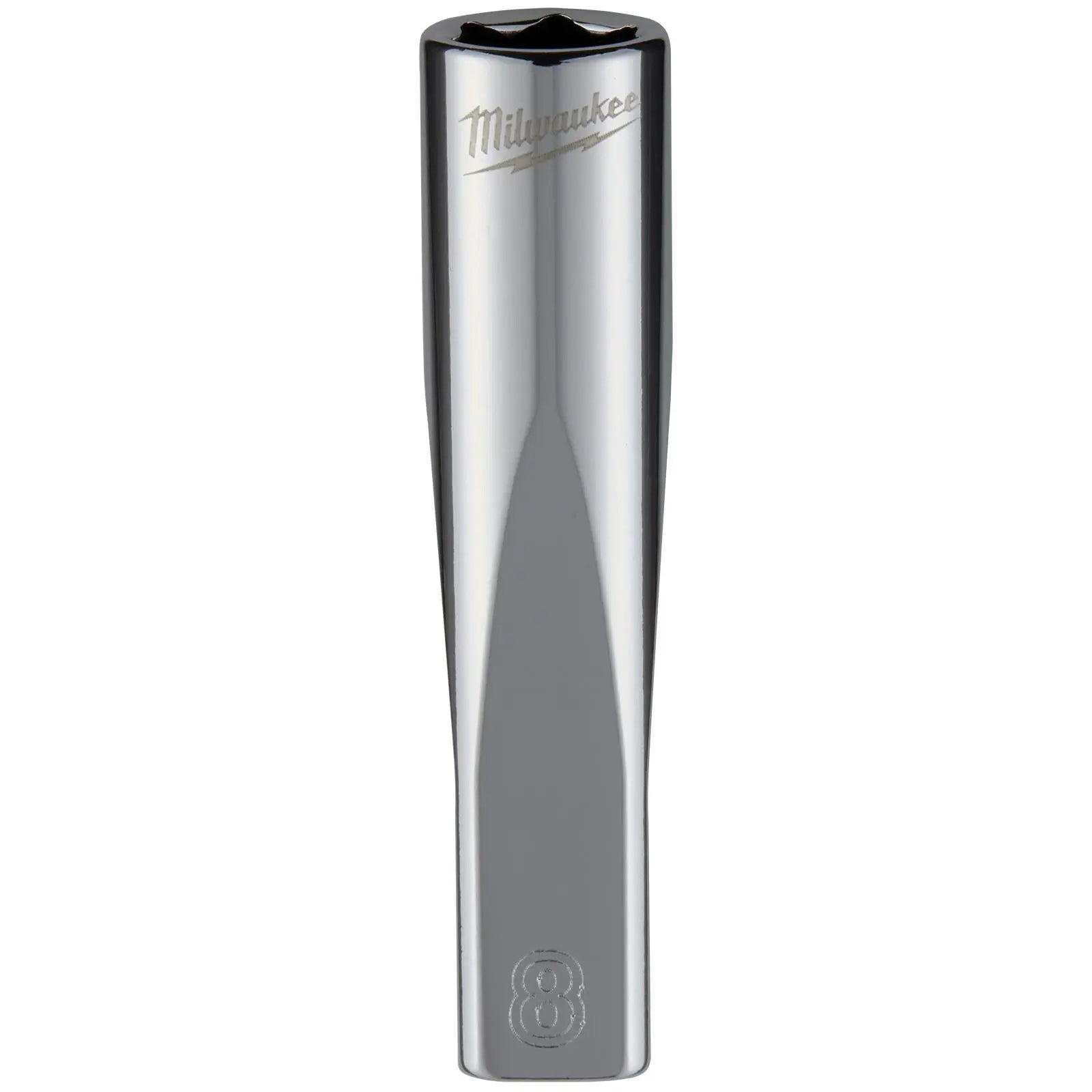 Milwaukee Chrome Socket 1/4" Drive Four Flat Sides Metric Deep 4-15mm Individual  White Rose Tools