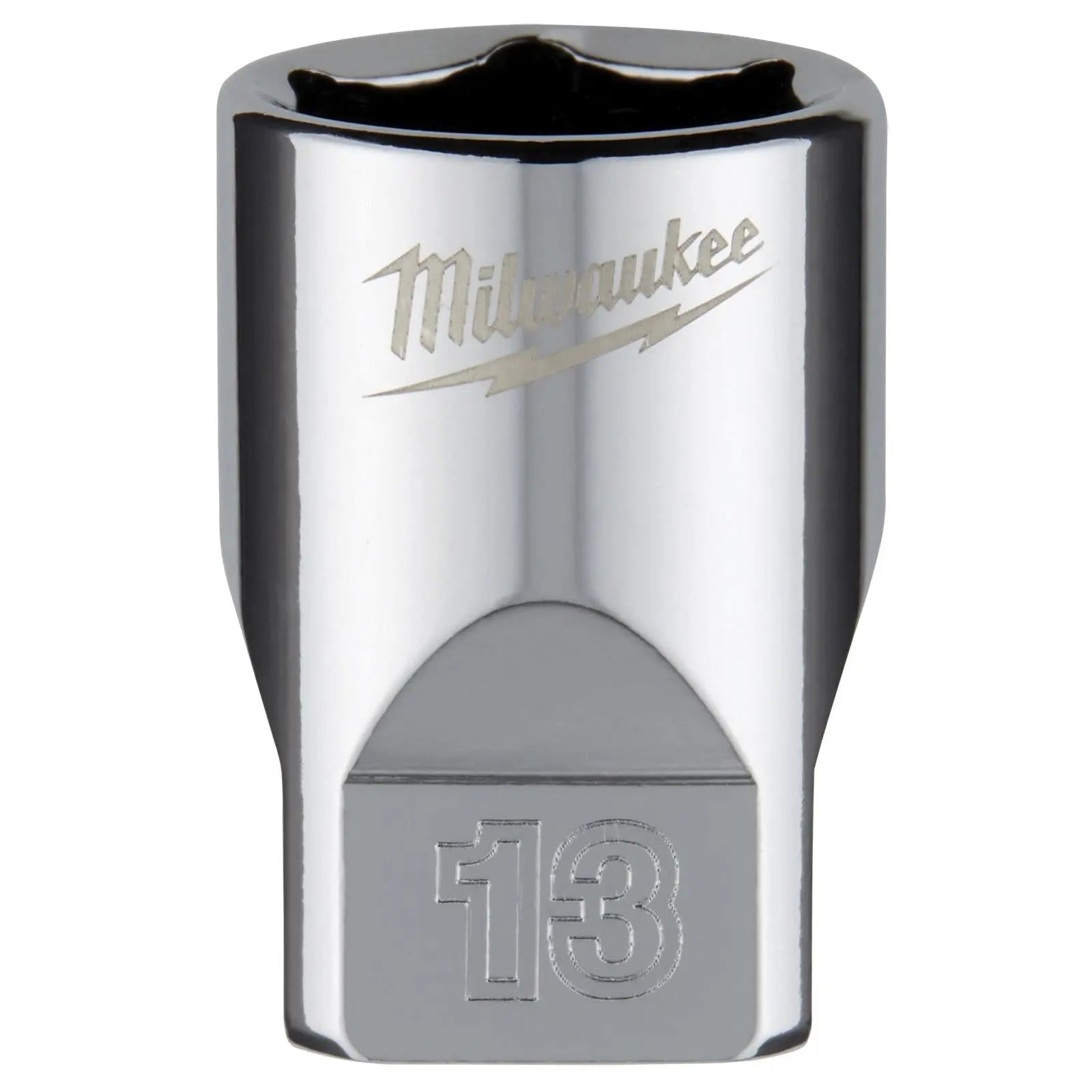 Milwaukee Chrome Socket 1/4" Drive Four Flat Sides Metric Standard 4-15mm Individual  White Rose Tools