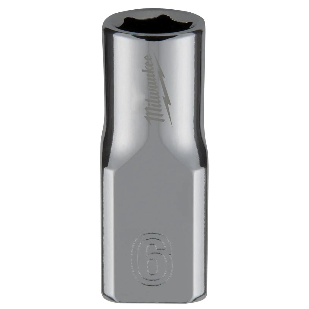 Milwaukee Chrome Socket 1/4" Drive Four Flat Sides Metric Standard 4-15mm Individual  White Rose Tools