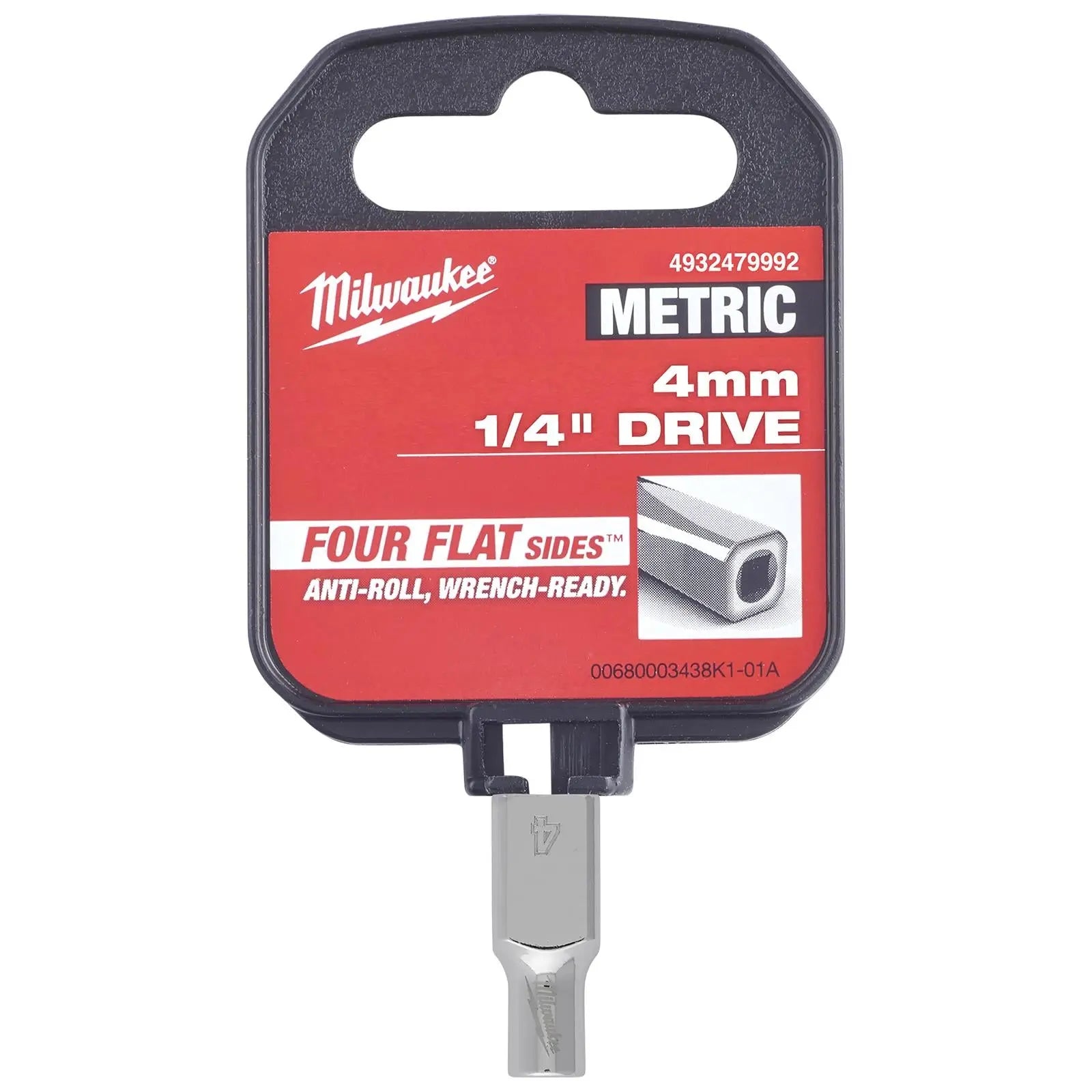 Milwaukee Chrome Socket 1/4" Drive Four Flat Sides Metric Standard 4-15mm Individual  White Rose Tools