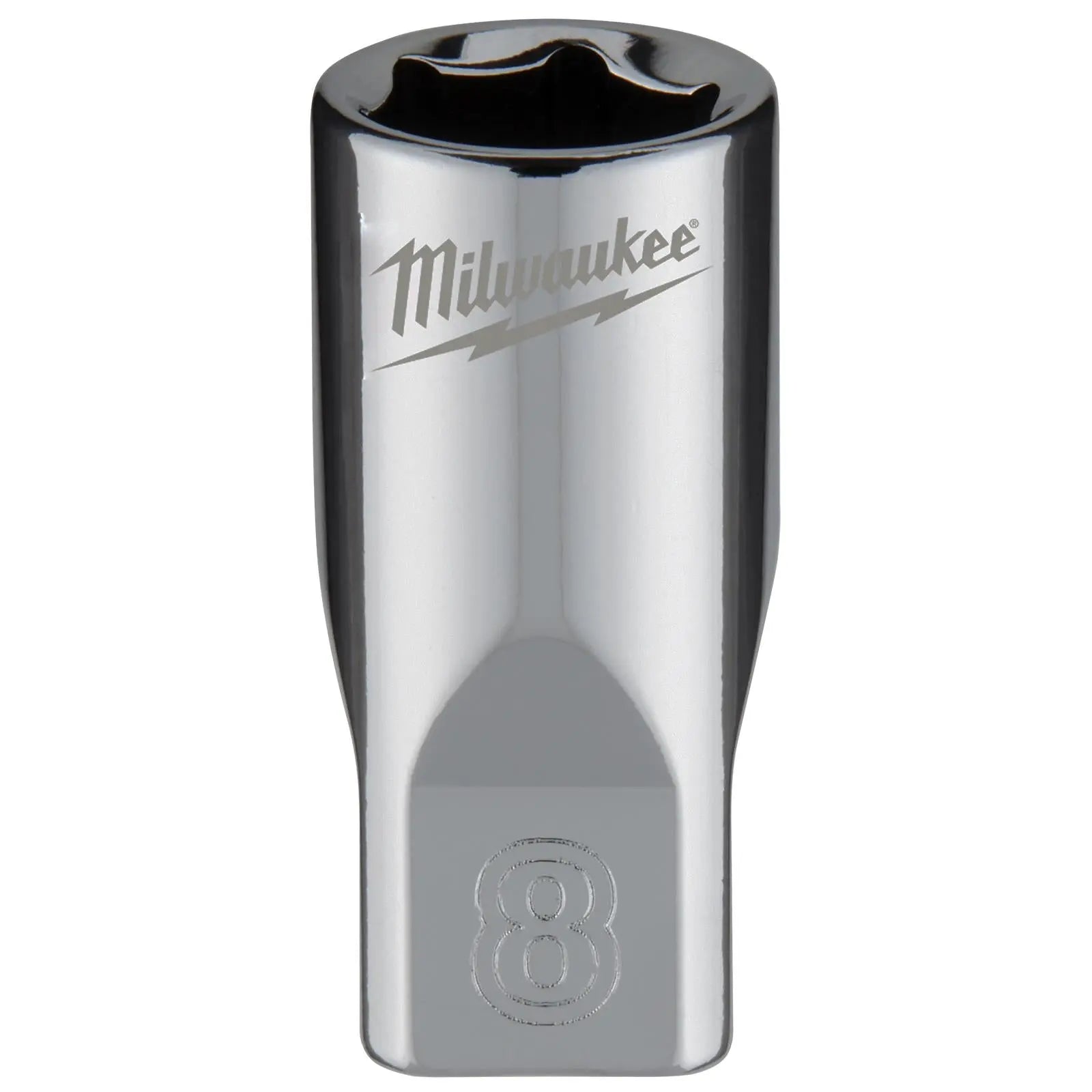 Milwaukee Chrome Socket 1/4" Drive Four Flat Sides Metric Standard 4-15mm Individual  White Rose Tools