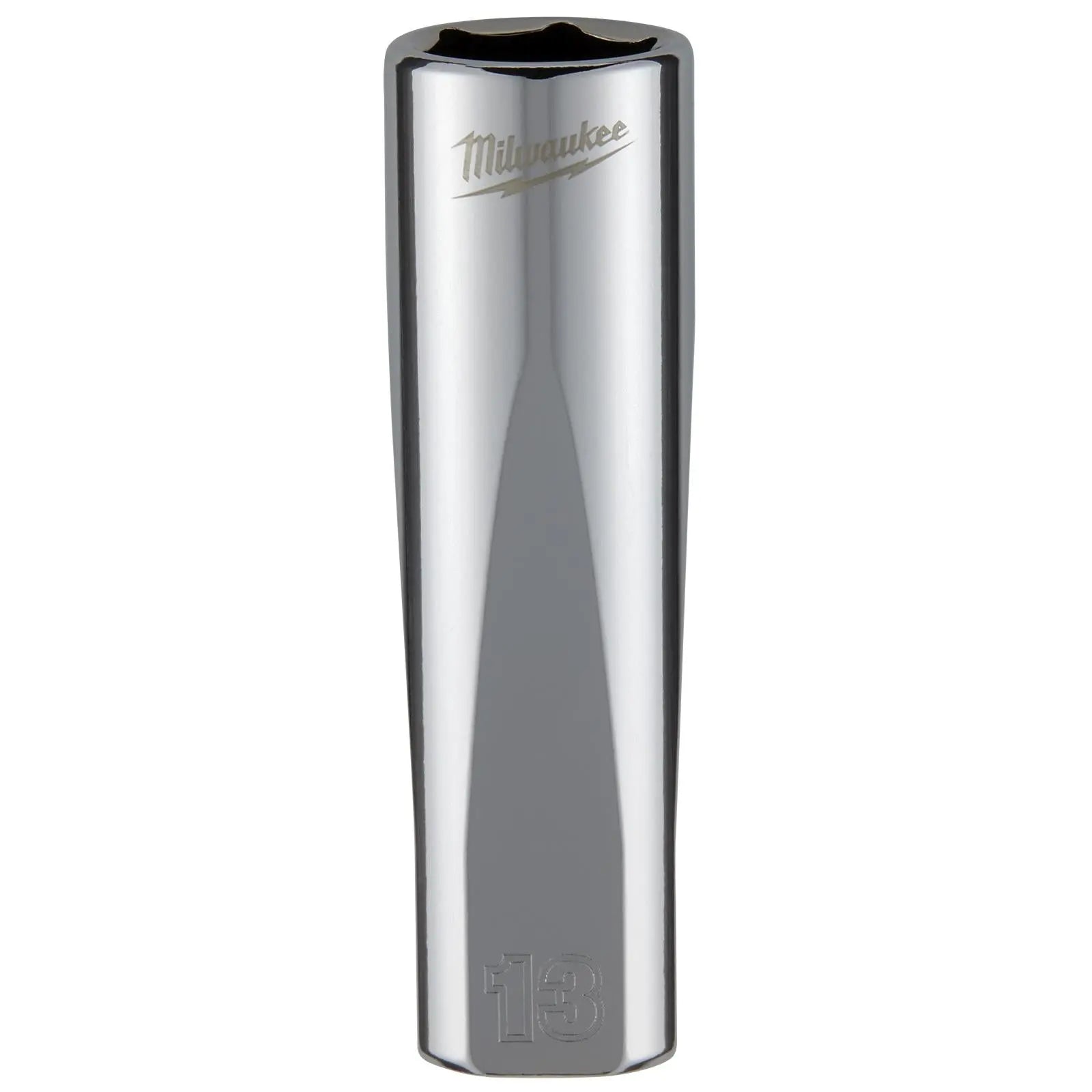 Milwaukee Chrome Socket 3/8" Drive Four Flat Sides Metric Deep 6-24mm Individual - Choose Size  White Rose Tools