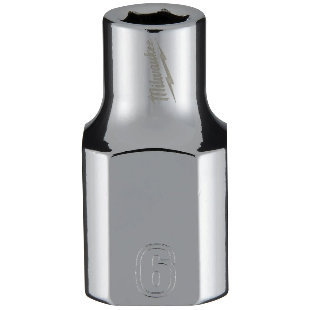 Milwaukee Chrome Socket 3/8" Drive Four Flat Sides Metric Standard 6-24mm Individual  White Rose Tools