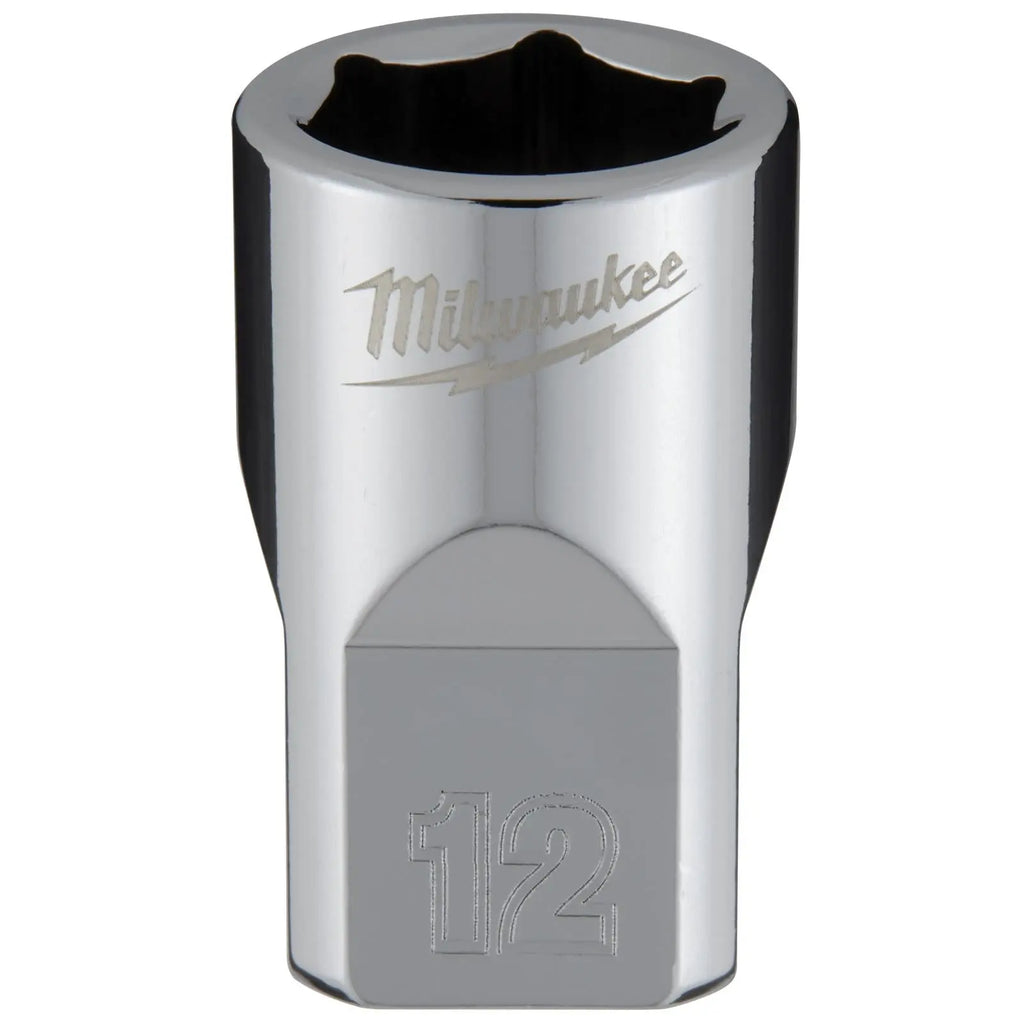Milwaukee Chrome Socket 3/8" Drive Four Flat Sides Metric Standard 6-24mm Individual  White Rose Tools