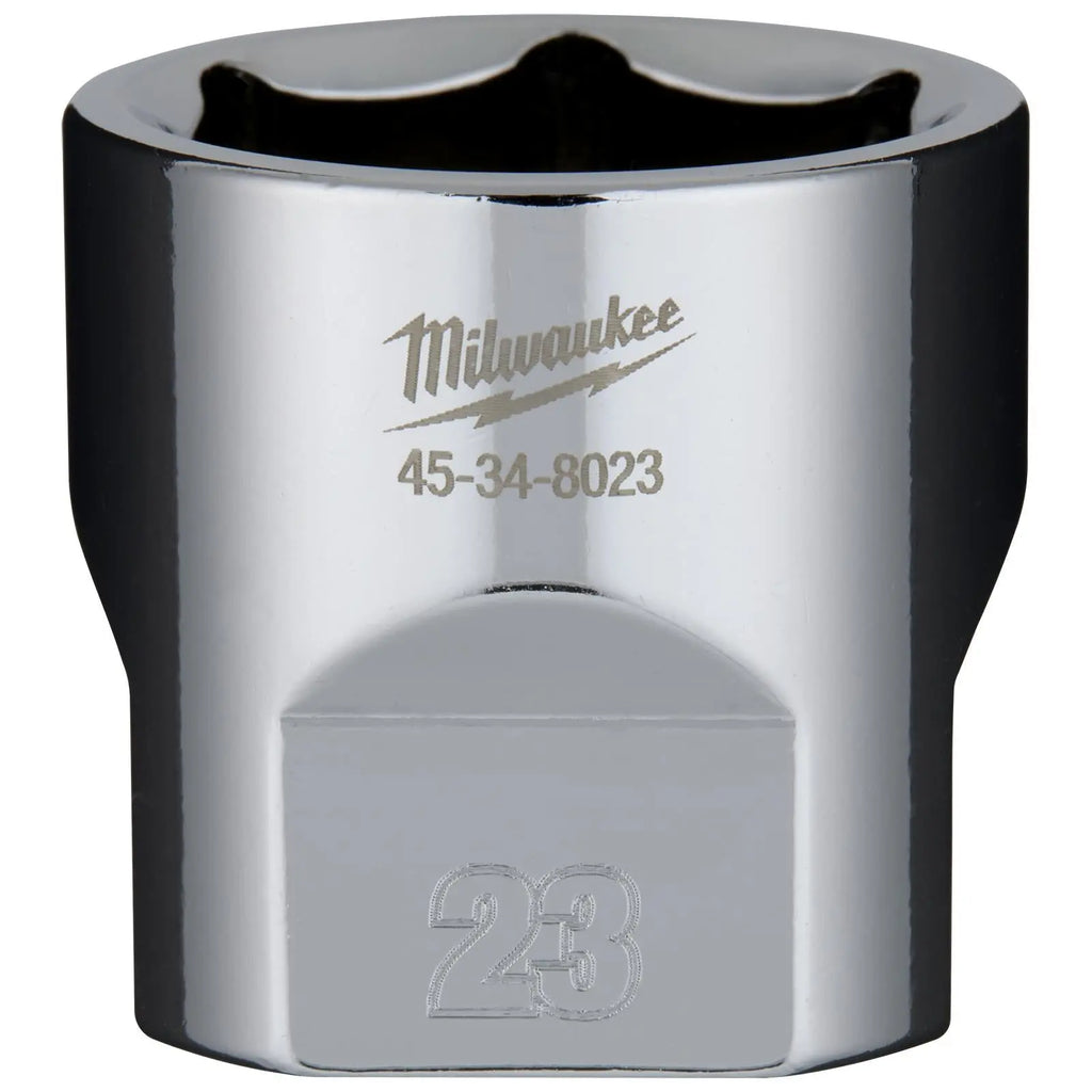 Milwaukee Chrome Socket 3/8" Drive Four Flat Sides Metric Standard 6-24mm Individual  White Rose Tools