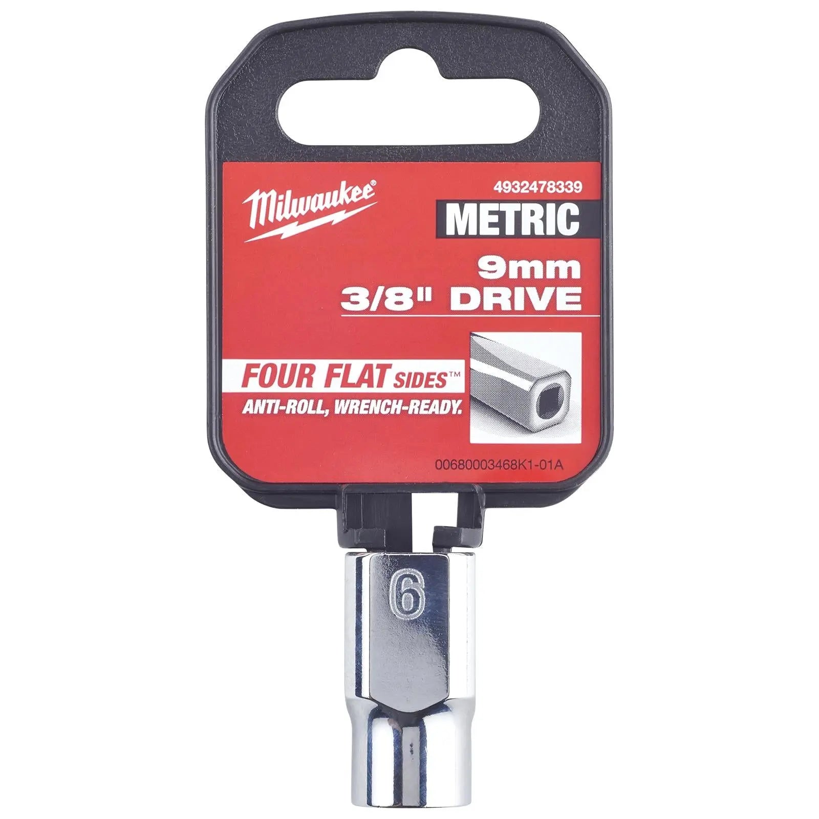 Milwaukee Chrome Socket 3/8" Drive Four Flat Sides Metric Standard 6-24mm Individual  White Rose Tools