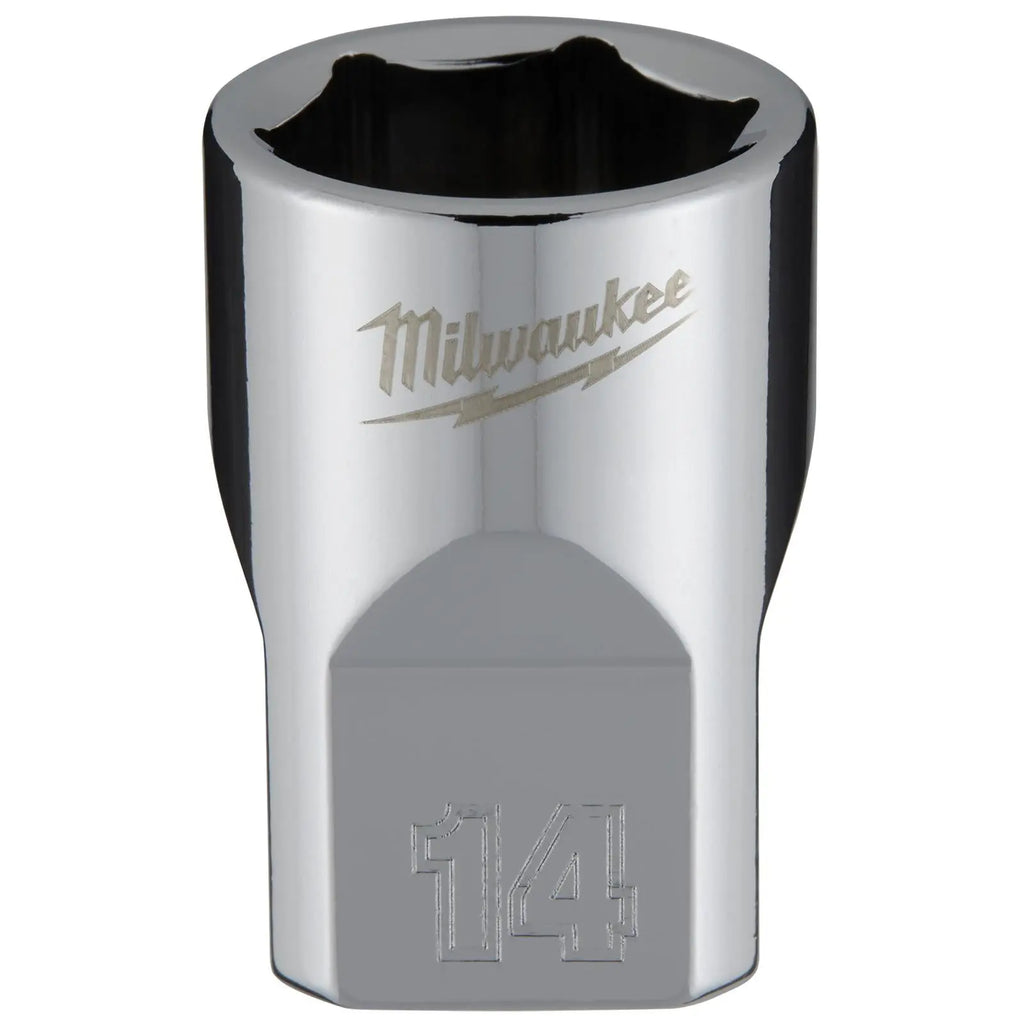 Milwaukee Chrome Socket 3/8" Drive Four Flat Sides Metric Standard 6-24mm Individual  White Rose Tools