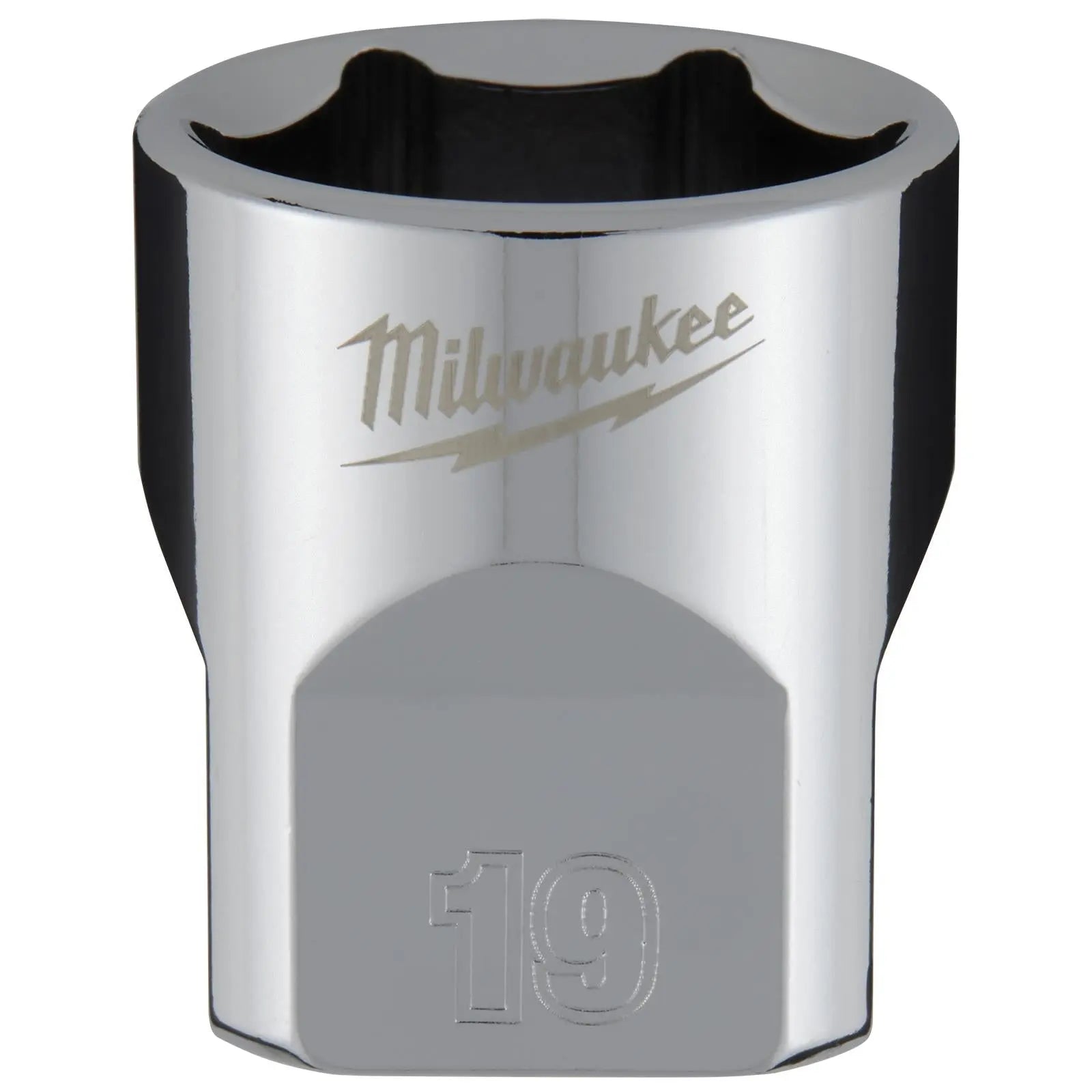 Milwaukee Chrome Socket 3/8" Drive Four Flat Sides Metric Standard 6-24mm Individual  White Rose Tools