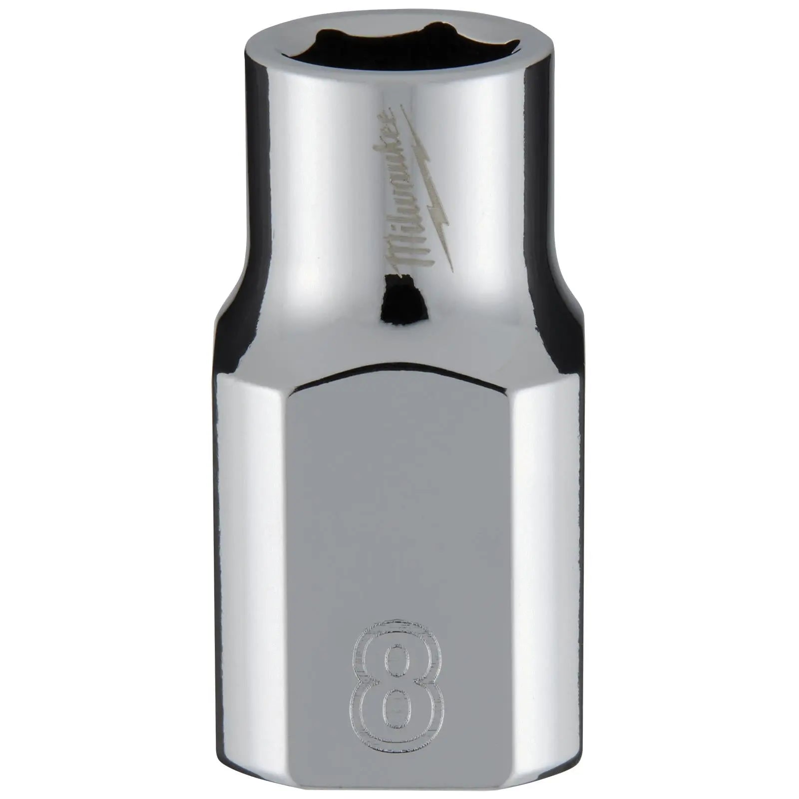 Milwaukee Chrome Socket 3/8" Drive Four Flat Sides Metric Standard 6-24mm Individual  White Rose Tools